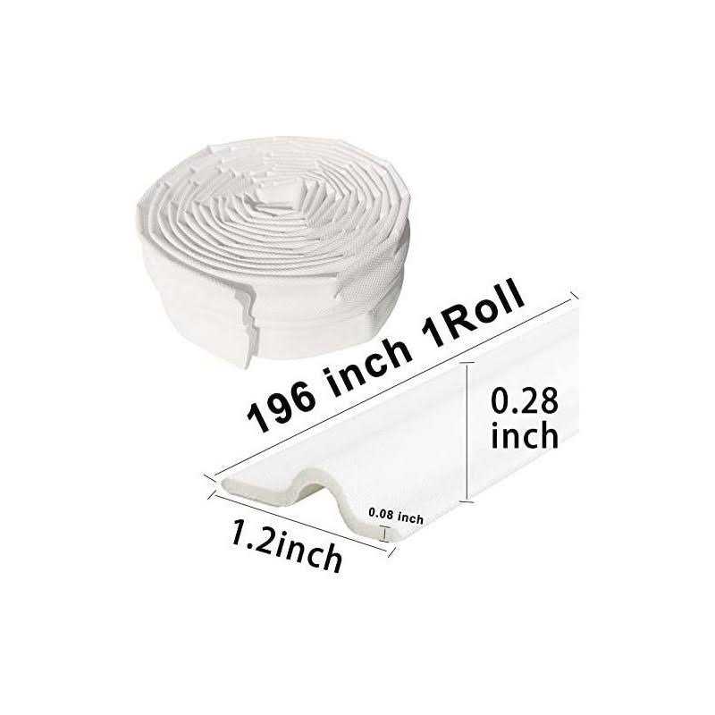 Esufeir 196 Inch Window Weather Stripping Door Seal Strip for Bottom and Side of Door-White,Self Adhesive PU Foam Weather Strip - Cheap Fitting