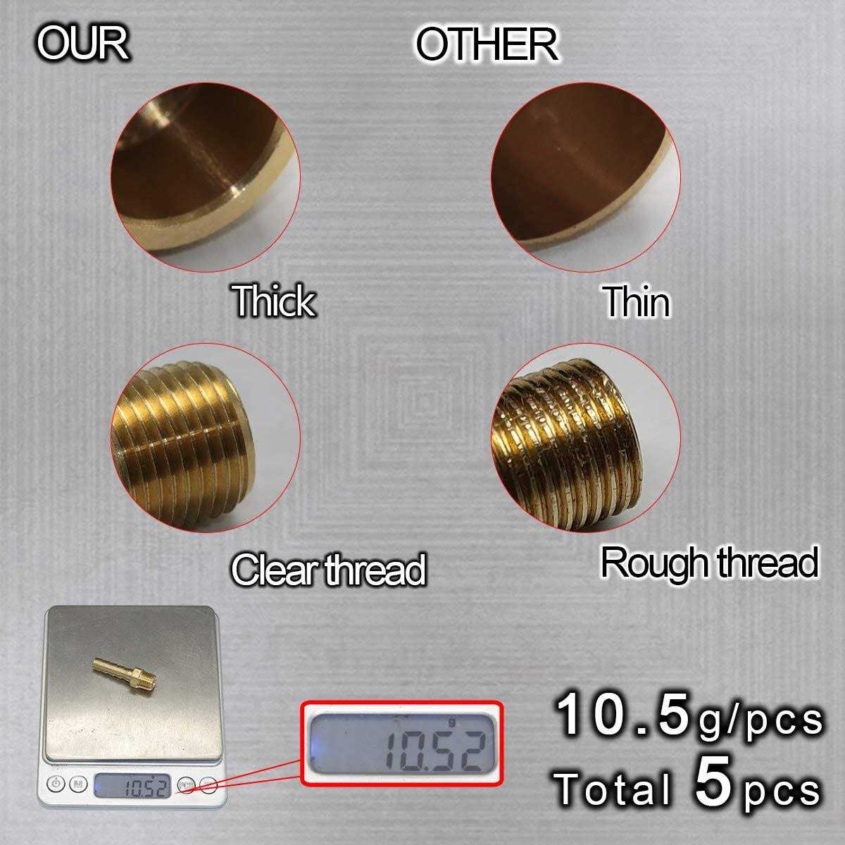 Boeray Hose Barb Fittings 1/4 Inch Barb to 1/8 Inch NPT Male Thread Air Hose Fitting Adapter Pack of 5 - Cheap Fitting