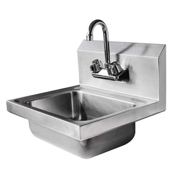 Winado 17 in. Stainless Steel Built-in Single Bowl Outdoor Kitchen Sink with Faucet - Cheap Fitting