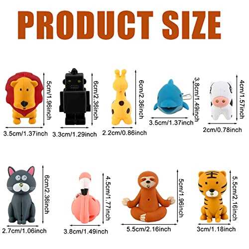 Oppaxf 9 Pieces Nurse Flashlight Pediatric, Nurse Flashlight Keychain, Animal Flashlight Keychain Dolphin Lion Cow Cat Robot Giraffe Tiger Flamingos - Cheap Fitting