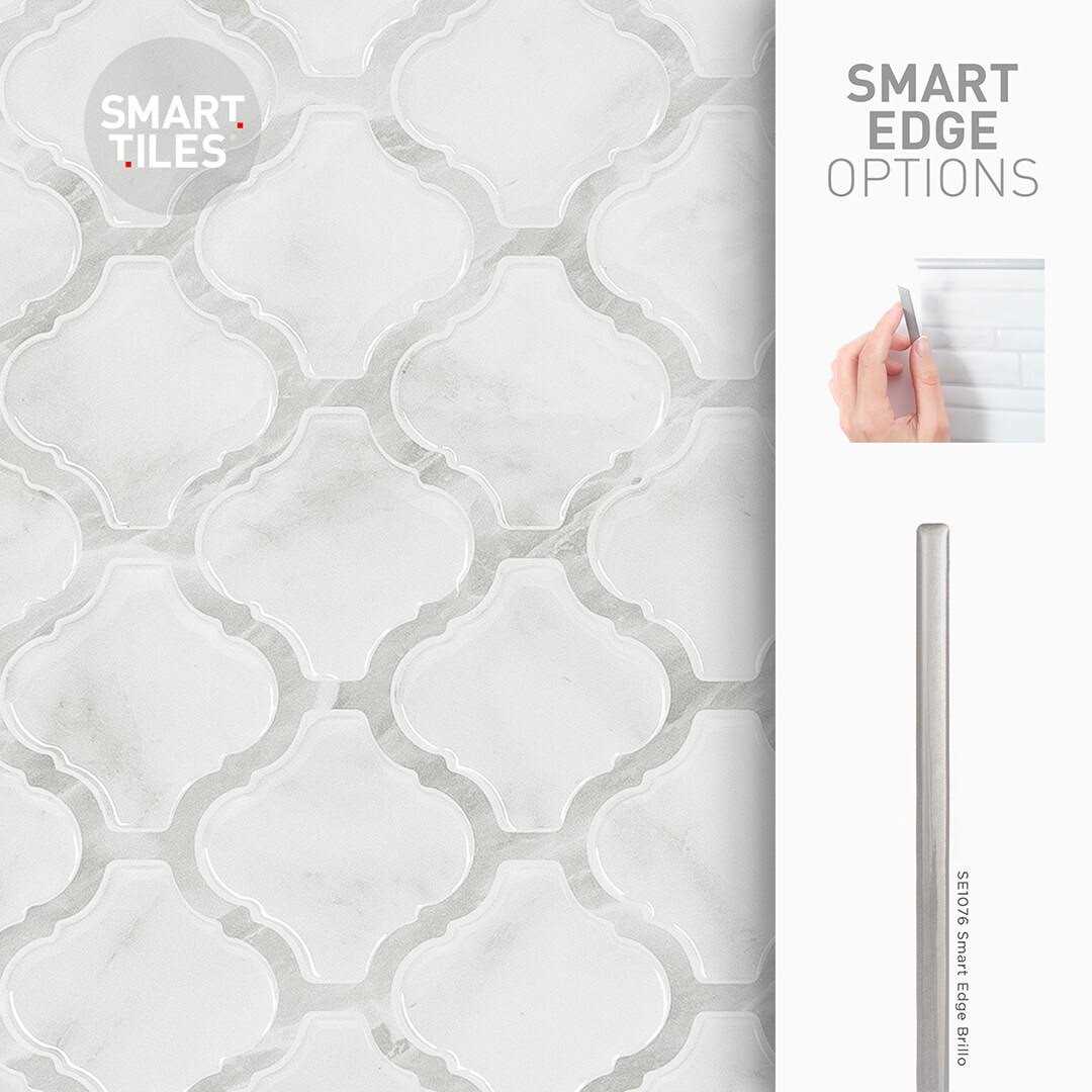 Smart Tiles Arabesco Marble White 22.56 in. x 11.58 in. Vinyl Peel and Stick Tile - Cheap Fitting