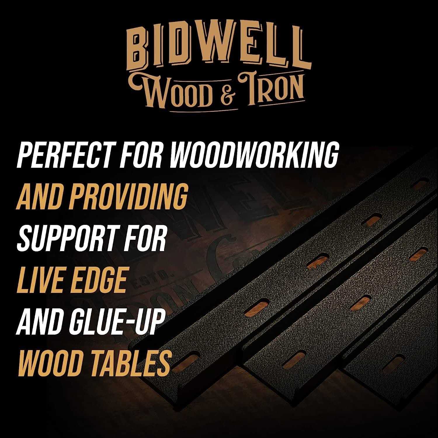 Bidwell Wood & Iron The Original C Channel Leg Hidden Metal Support Bracing, for Live Edge or Glue-Up Wood Tables - Cheap Fitting