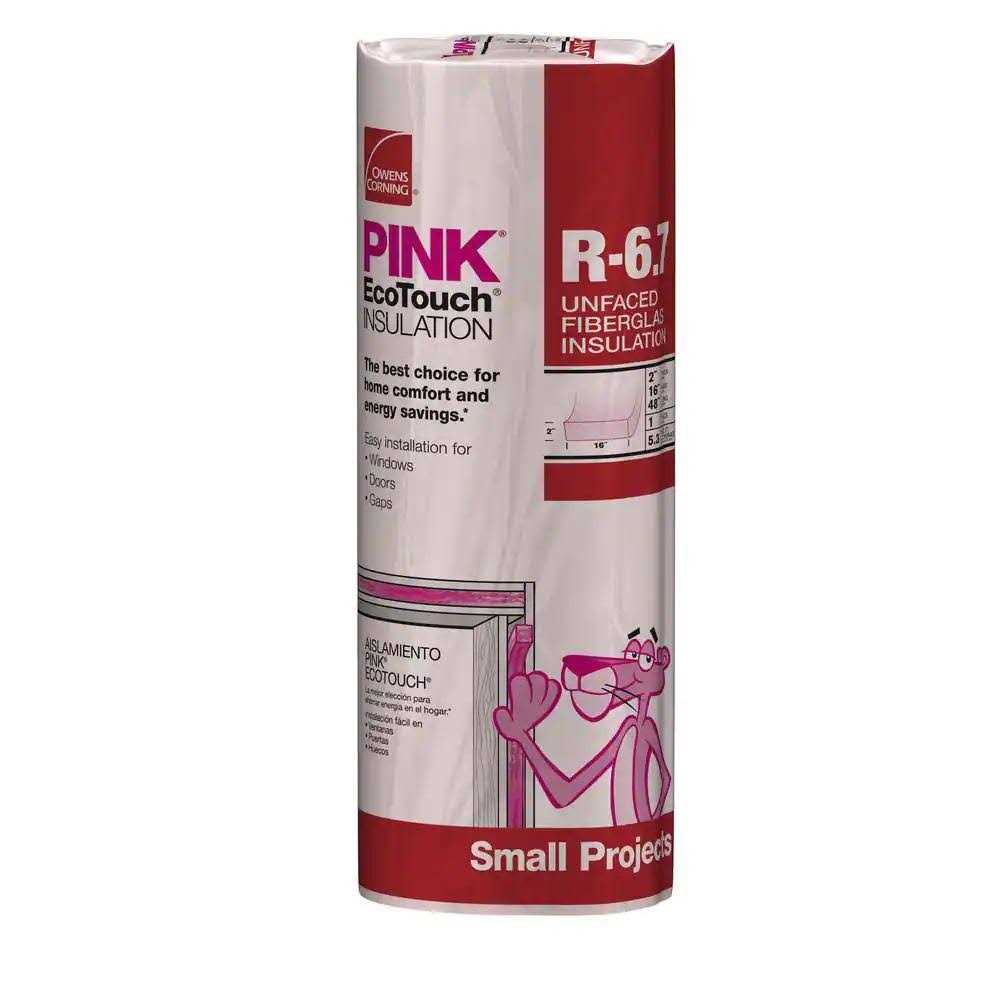 Owens Corning 16 in. W x 48 in. L 6.7 Unfaced Fiberglass Insulation Roll 5.33 sq ft - Cheap Fitting