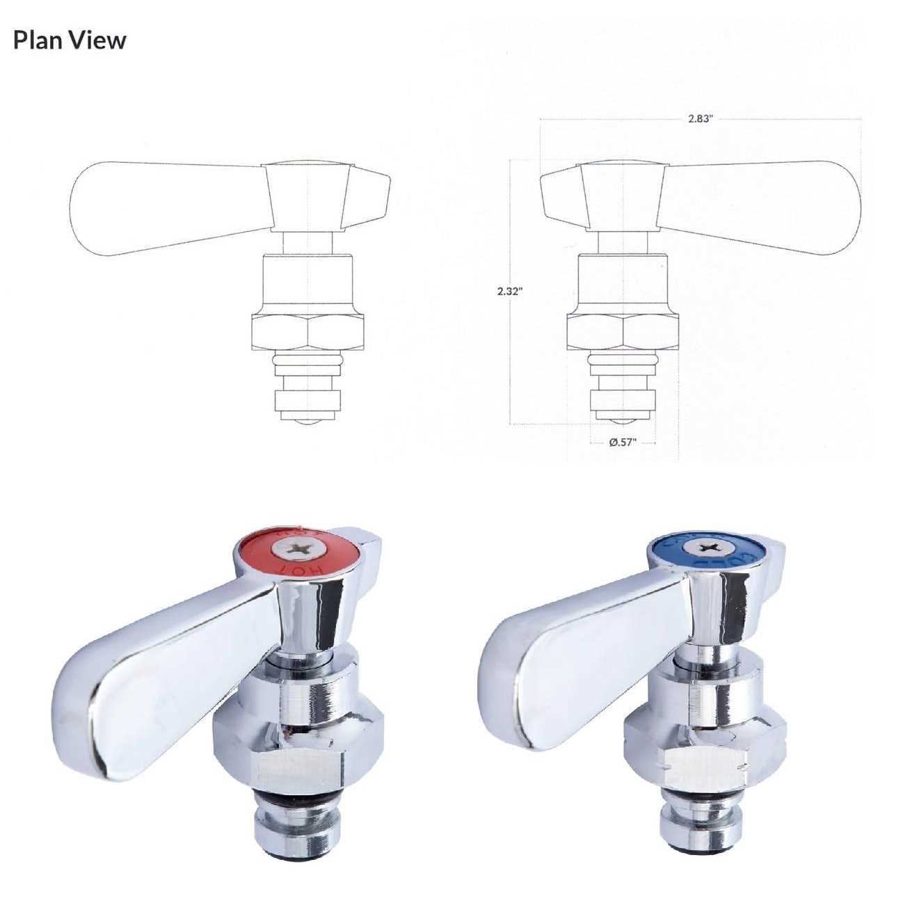 Royal Britania Faucet Repair Kit with Handles and Stems for Wall Mount Faucets - Cheap Fitting