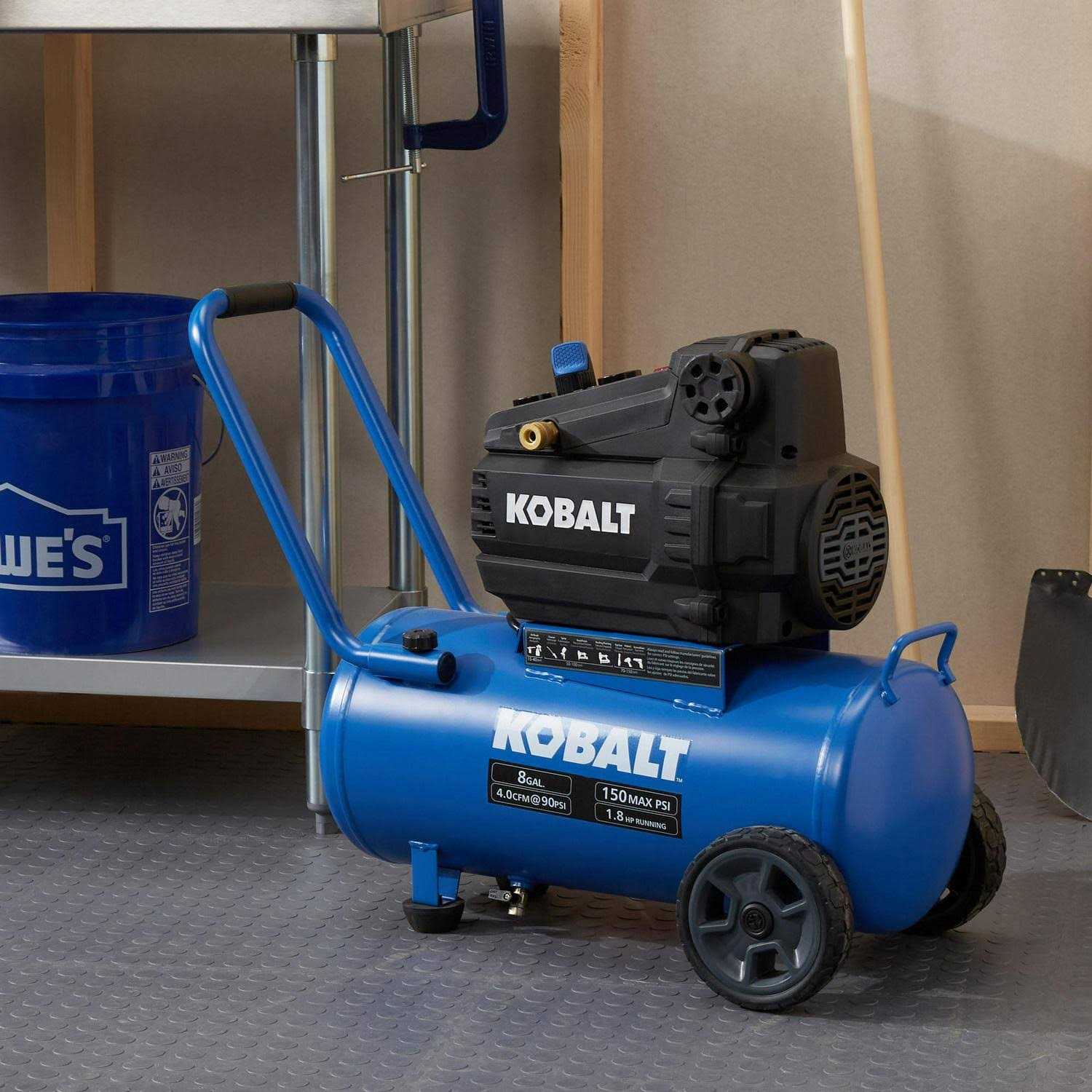 Kobalt 8-Gallons Portable 150 Psi Horizontal Air Compressor Rubber 0300842 - Cheap Fitting