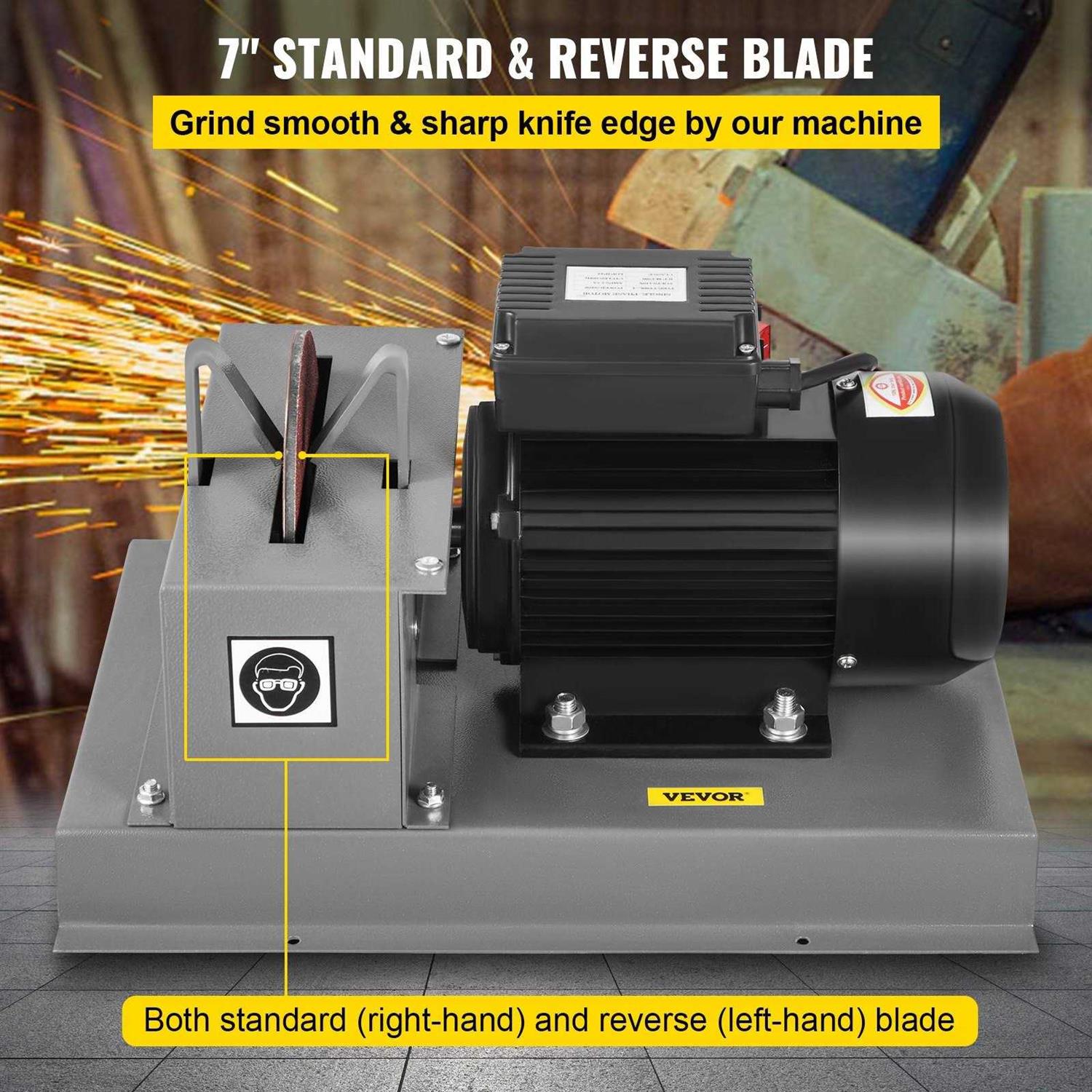 VEVOR Lawnmower Blade Grinder 2/3 HP 1700 Rpm Motor with 7” Diameter Standard & Reverse Wheel GCJDP750W110VB003V1 - Cheap Fitting