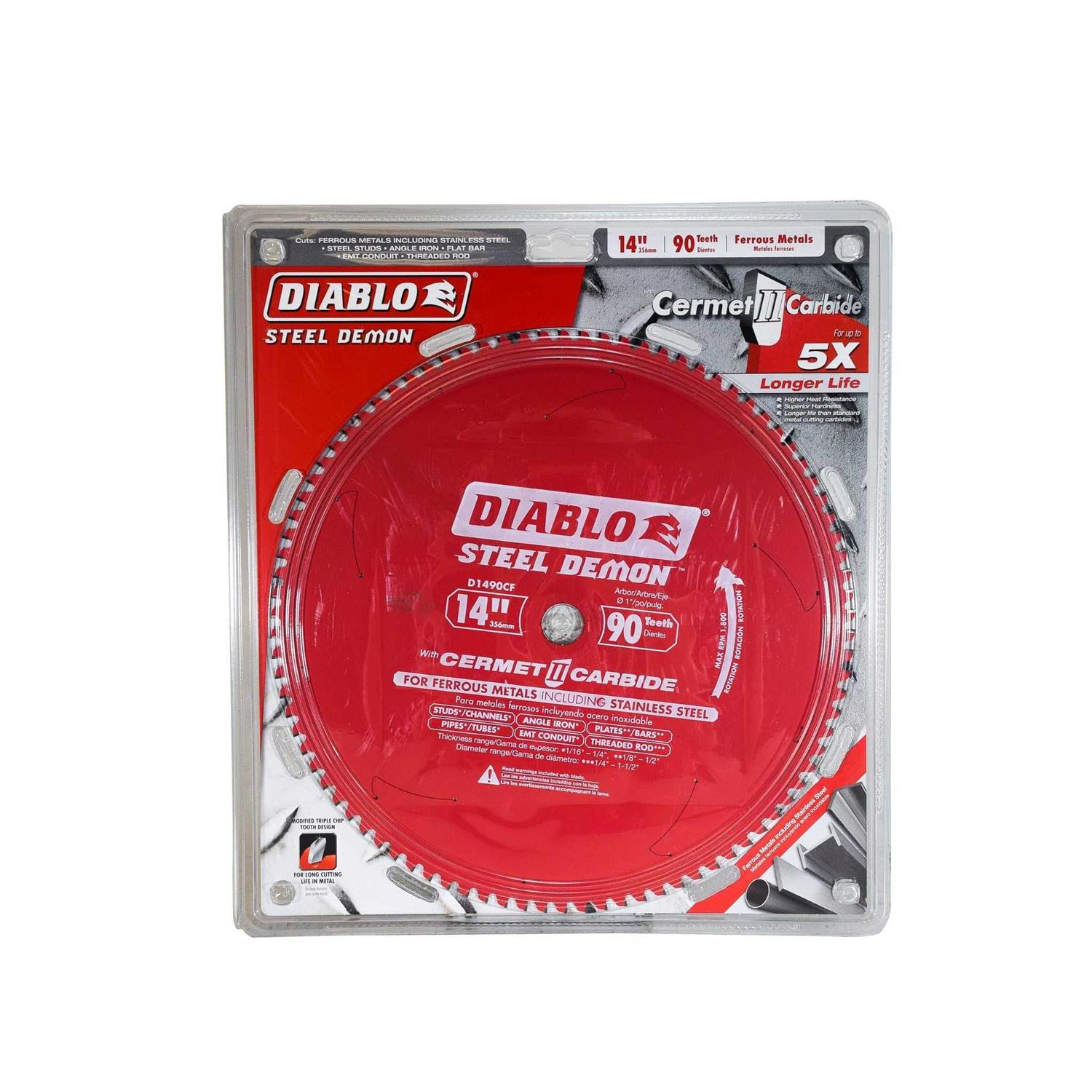 Diablo D1490CF 14 in x 90 Tooth Steel Demon Metal Cutting Saw Blade - Cheap Fitting