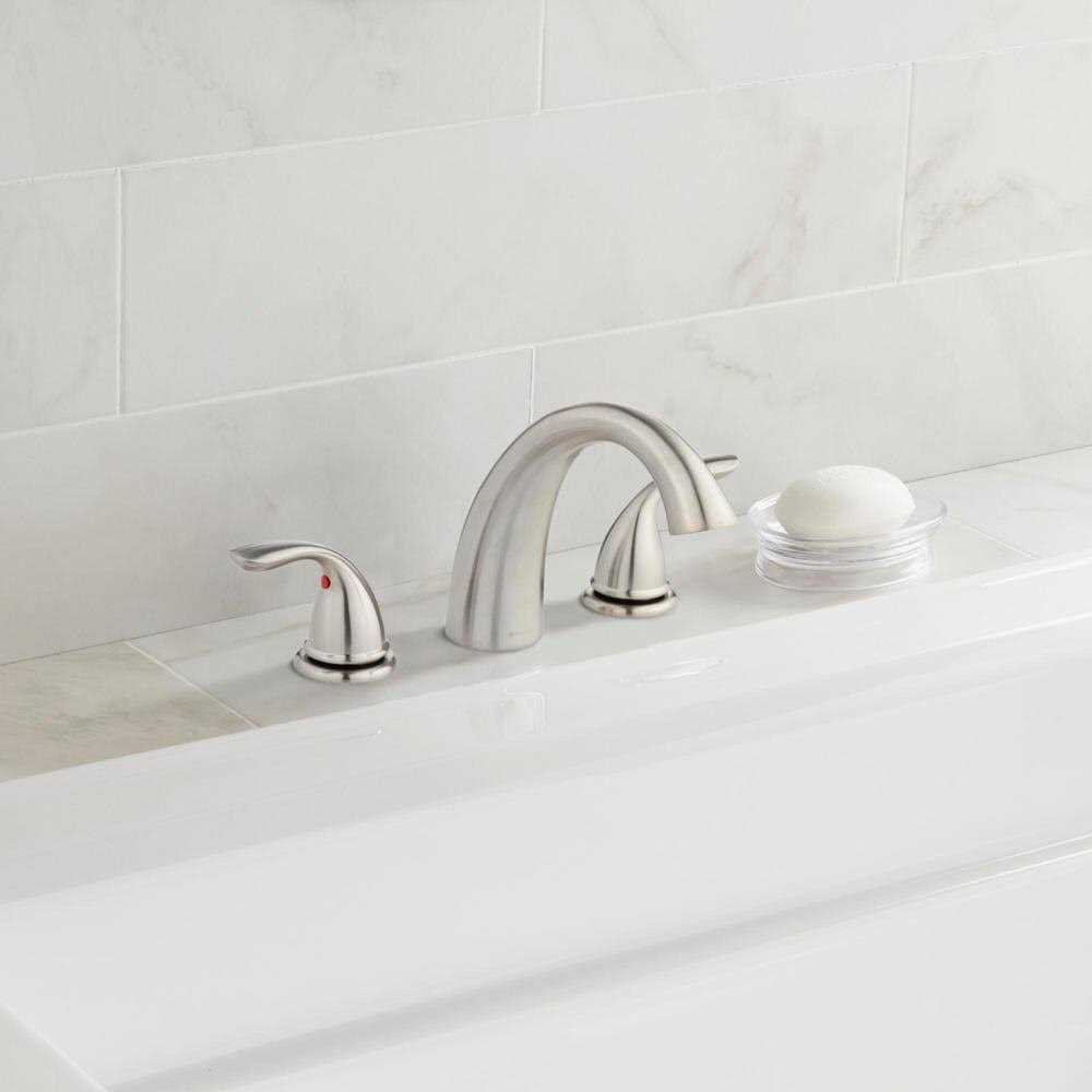 Glacier Bay Builders 2-Handle Deck-Mount Roman Tub Faucet in Brushed Nickel - Cheap Fitting