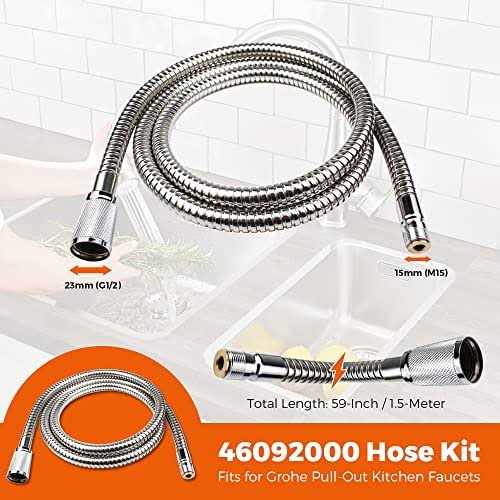 46092000 Pull Out Spray Hose for Grohe Kitchen Faucets, Pull Down Kitchen Faucet Hose Replacement for Alira and Ladylux and Euro Plus - Cheap Fitting