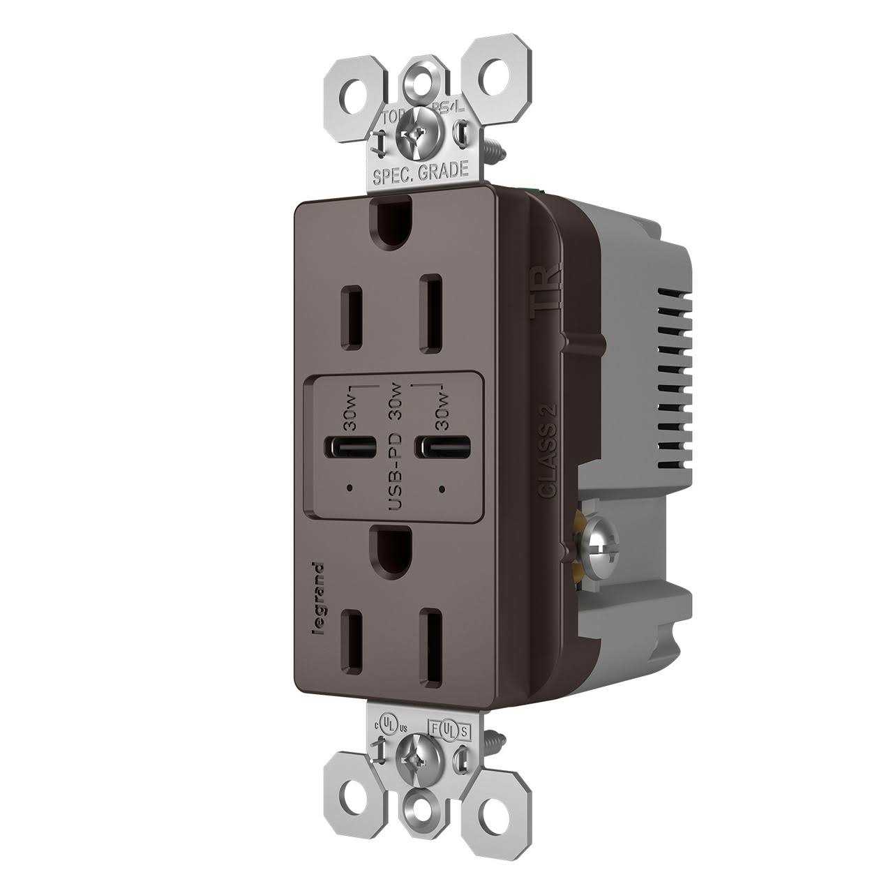 Legrand Radiant R26USBPD 15A Tamper-Resistant Ultra-Fast PLUS Power Delivery USB Type-C/C Outlet - Cheap Fitting