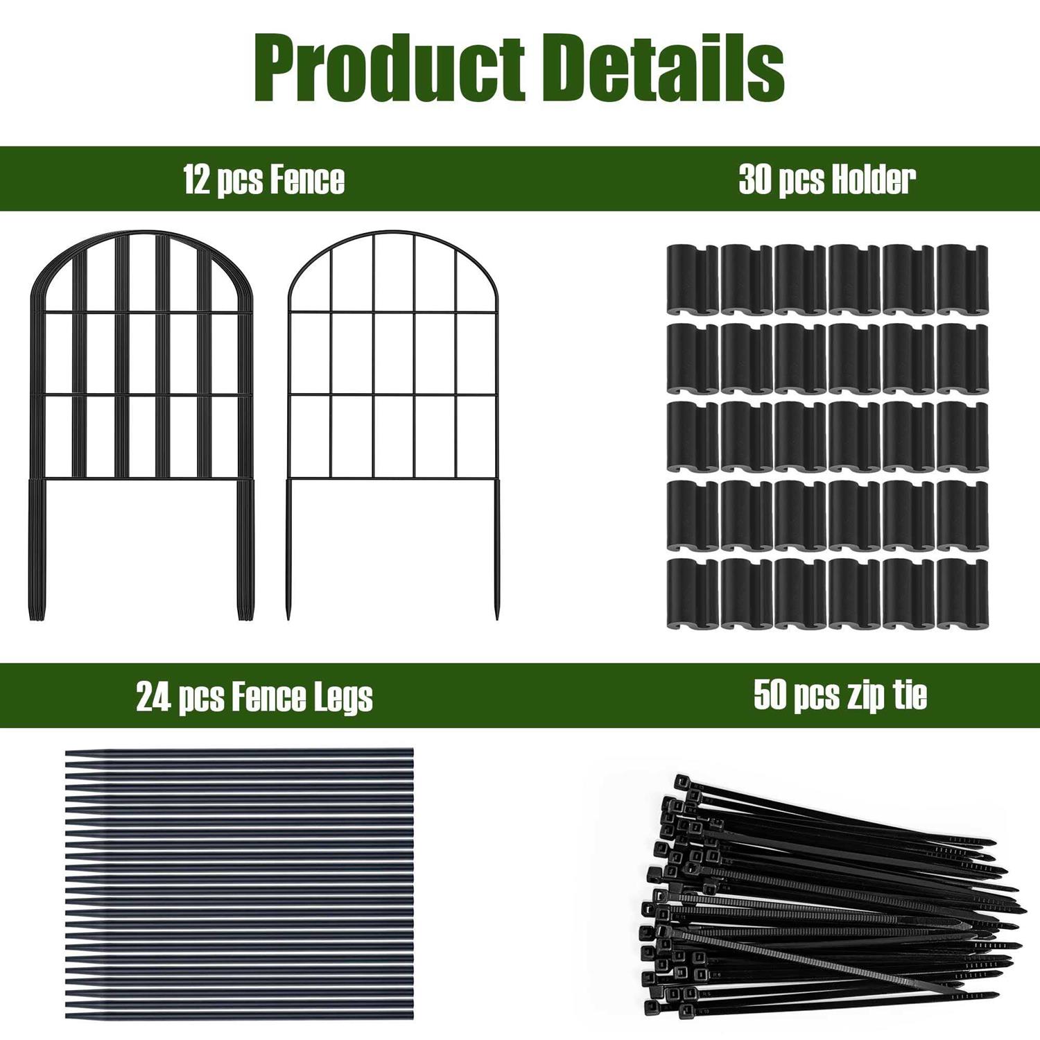 KIMAZO Decorative Garden Fence No Dig Fencing 12 Pack 13ft x 24in Rustproof Metal Wire Panel Border Animal Barrier,Apply to Dog Fencing - Cheap Fitting