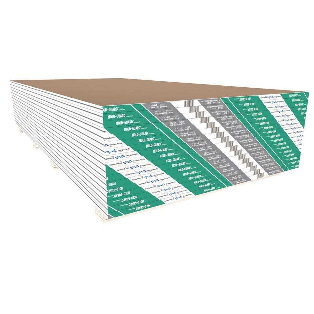 ToughRock 1/2-in 4-ft x 8-ft Mold-Guard Mold Resistant Moisture Resistant Regular Drywall Panel - Cheap Fitting