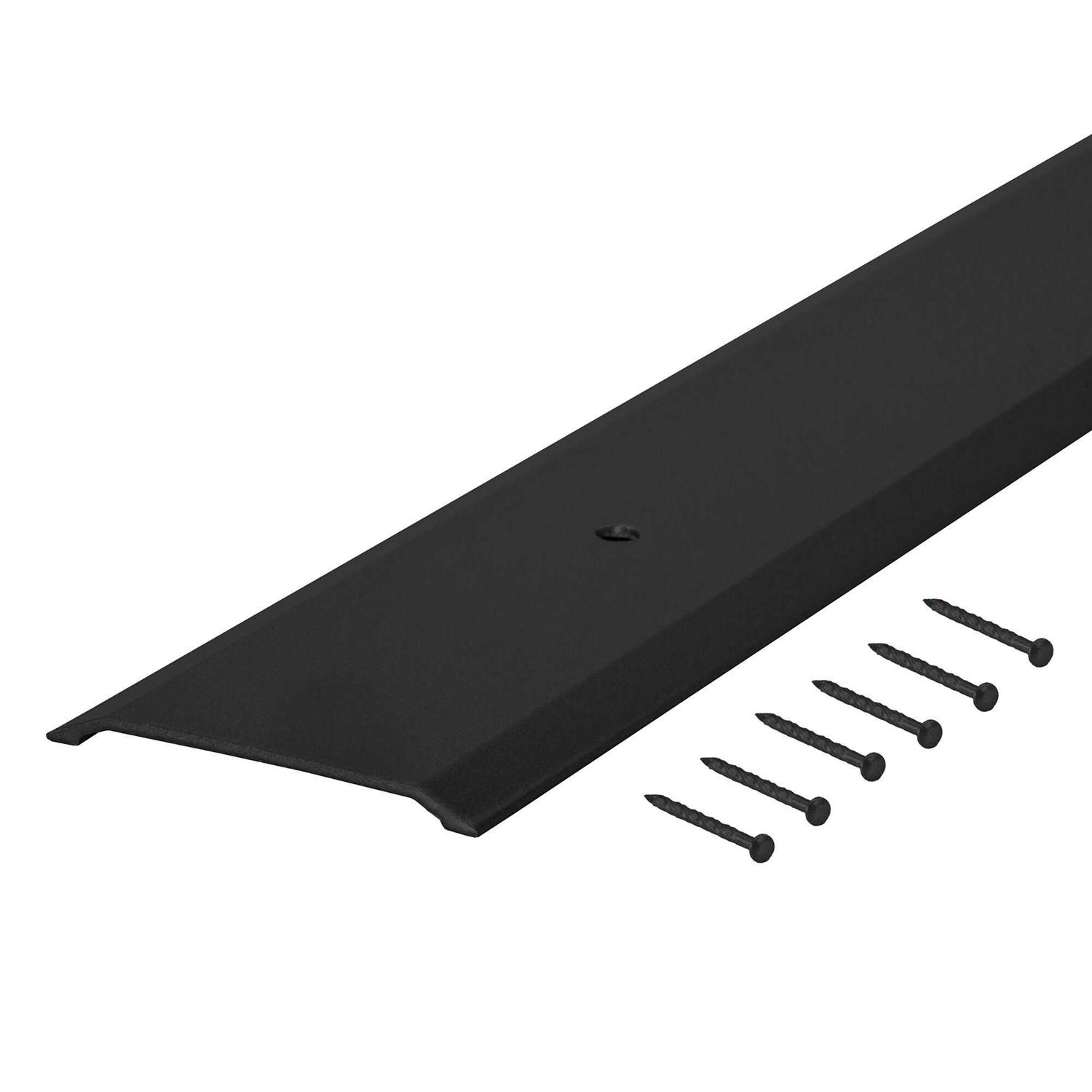 M-D Flat 1-3/4 in. x 1/8 in. x 36 in. Aluminum and Vinyl Matte Black Threshold - Cheap Fitting