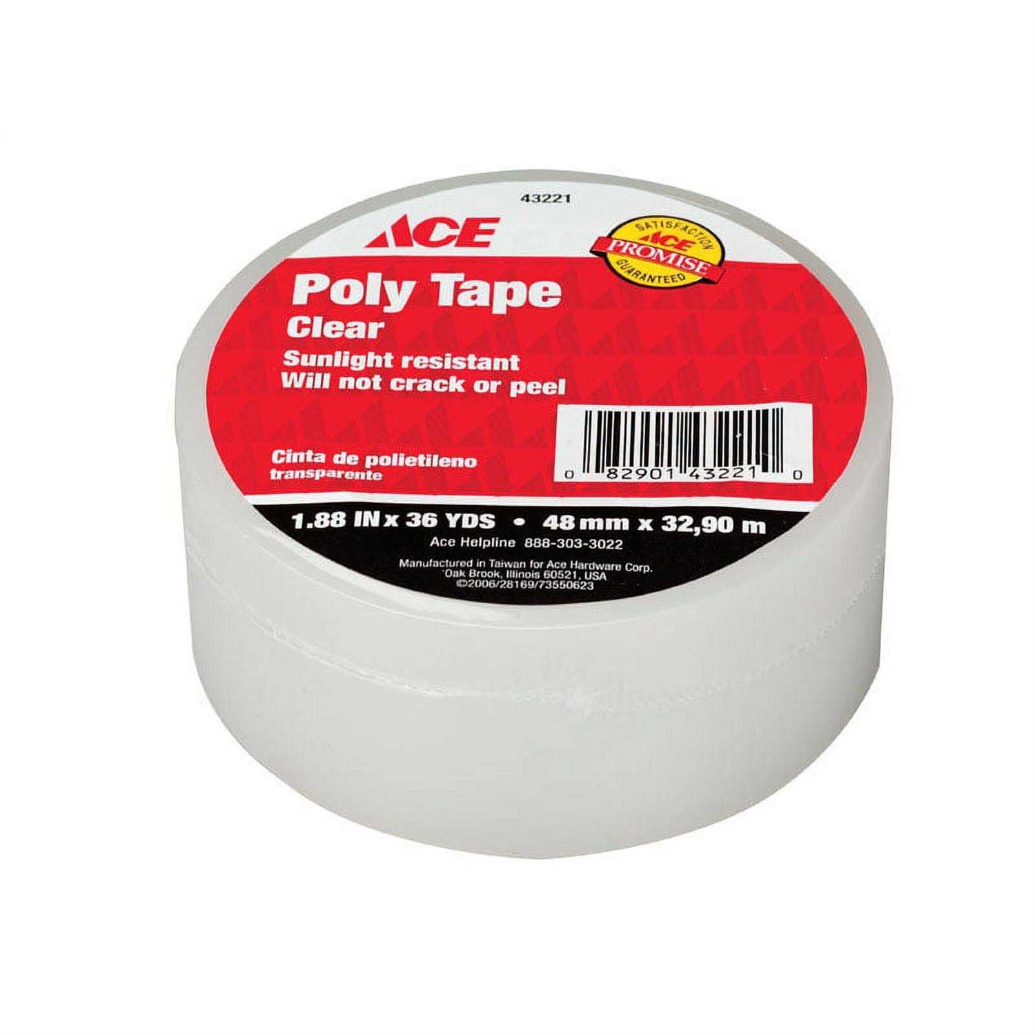 Ace 1.88 in. W x 36 yd L Clear Poly Tape - Cheap Fitting