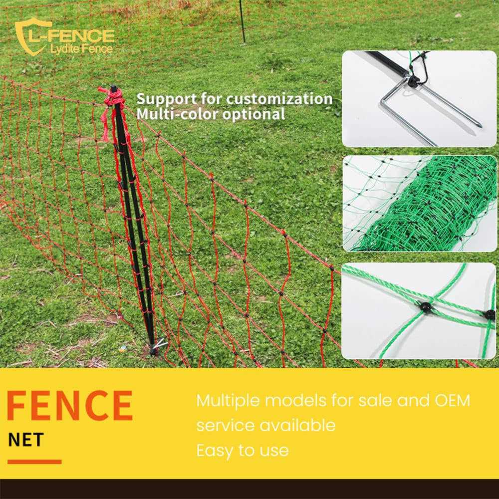Electric Fence Netting/Temporary Fence Sheep Netting with 14 Posts 2 Spikes 3.6′ H x 164′ L for Sheep - Cheap Fitting