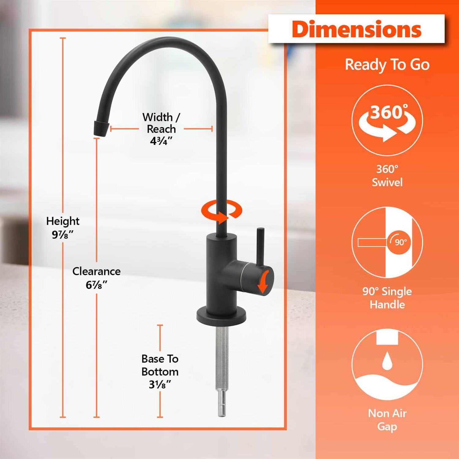 Express Water Modern Water Filter Faucet Stainless Steel Matte Black Faucet - Cheap Fitting