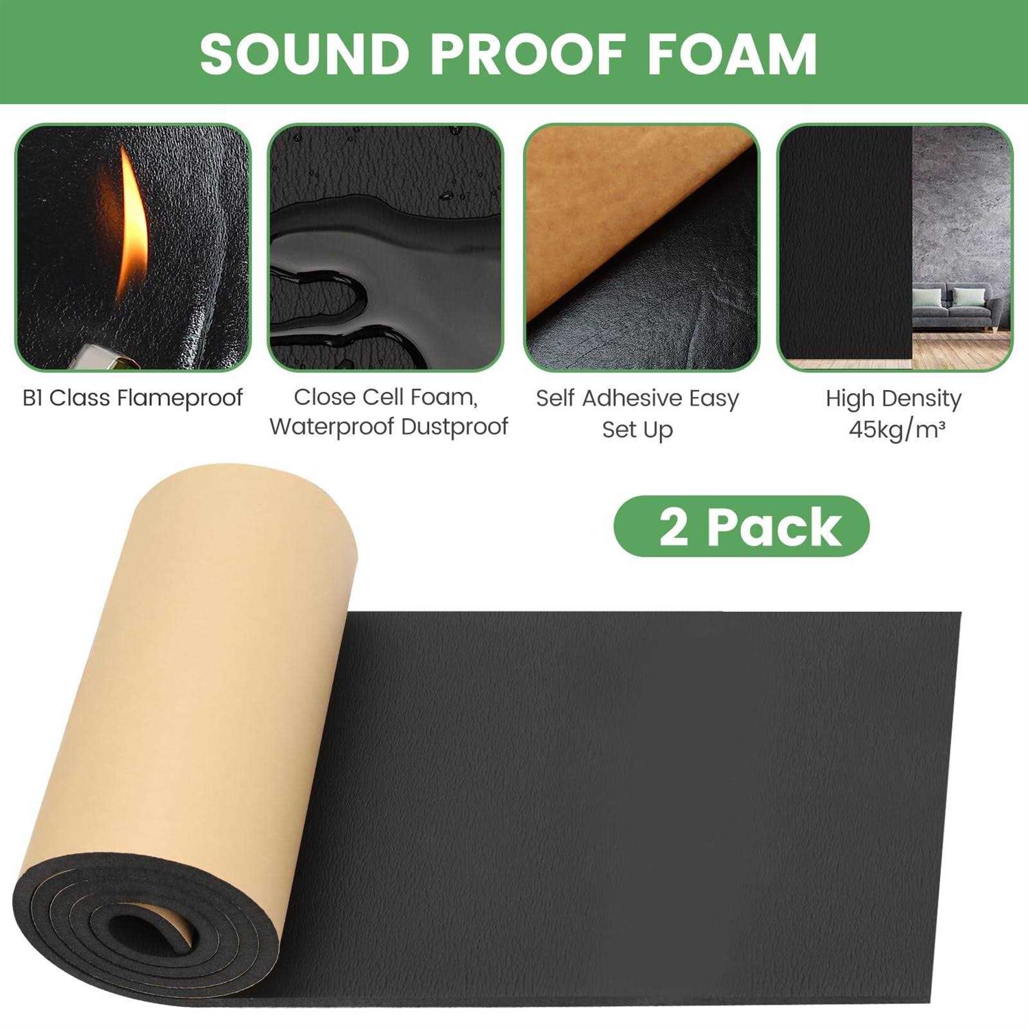 Kaqiluo 2 Pack Self-Adhesive Sound Insulation Acoustic Foam - Cheap Fitting