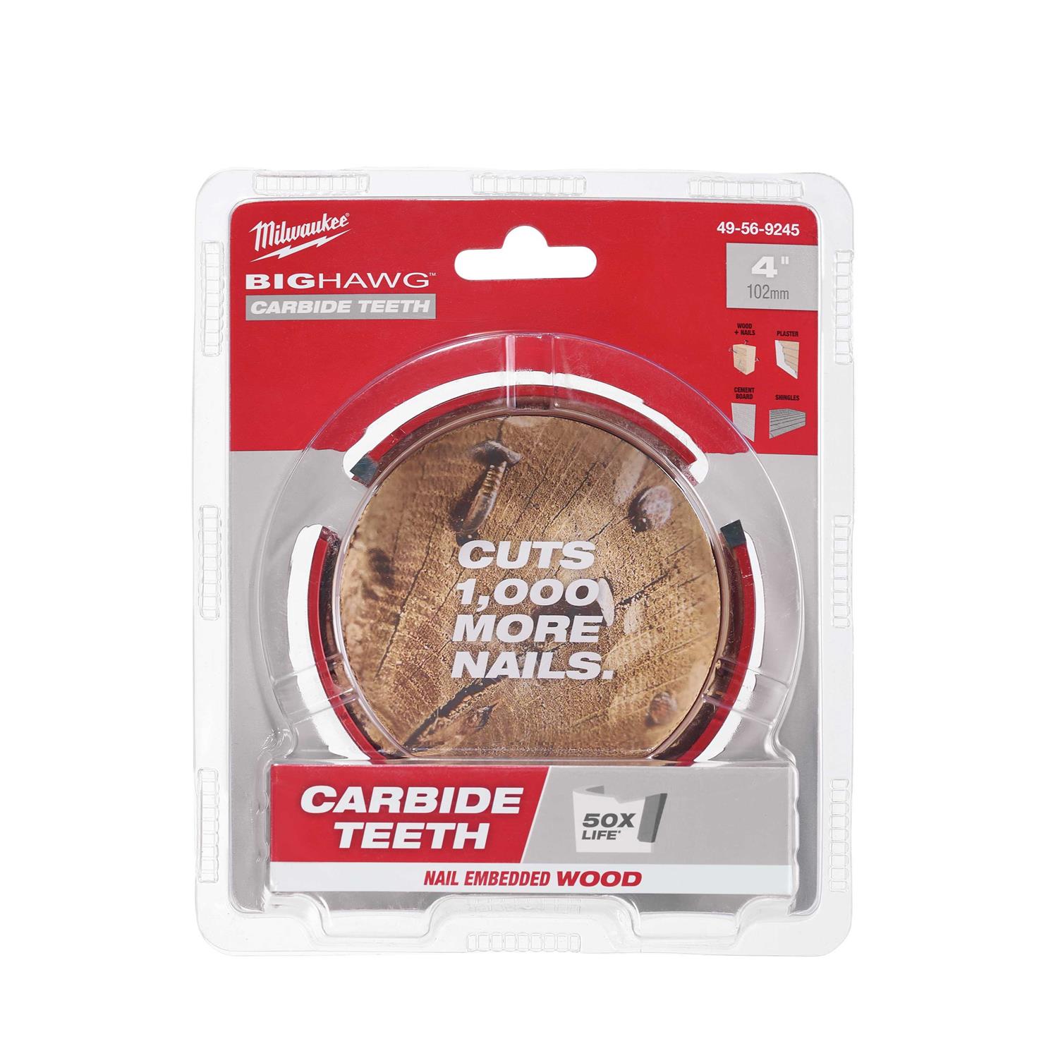 Milwaukee 49-56-9245 4 Big Hawg Carbide Teeth Hole Saw - Cheap Fitting