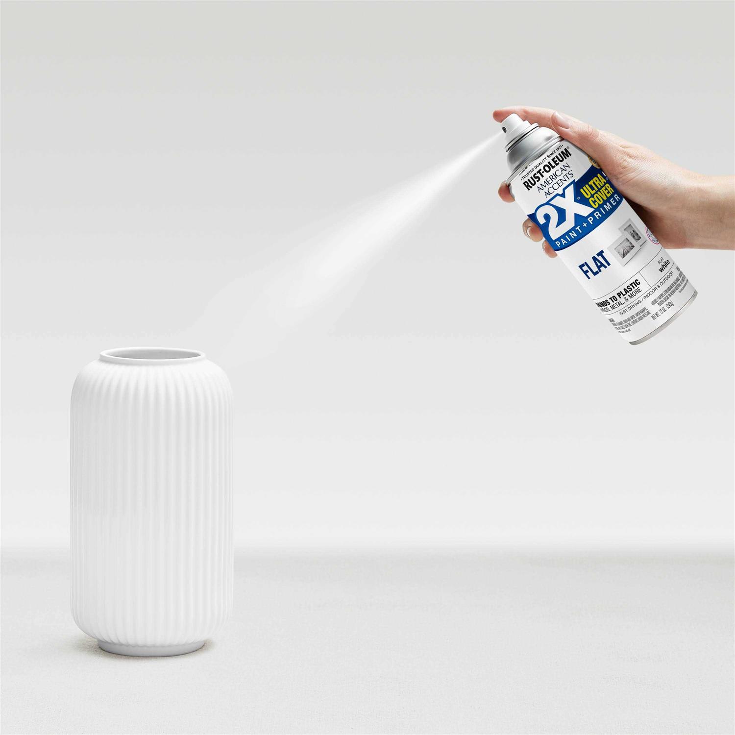 Rust-Oleum White American Accents 2X Ultra Cover Flat Spray Paint - Cheap Fitting
