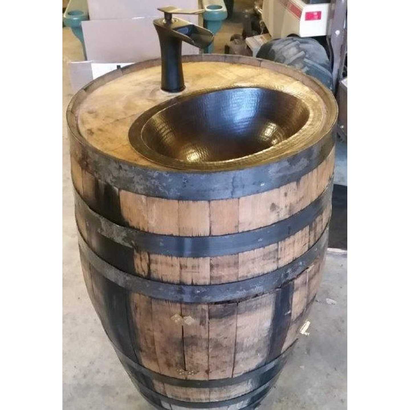 SimplyCopper 16 Rustic Oval Copper Bathroom Sink Dual Mount Installation - Cheap Fitting