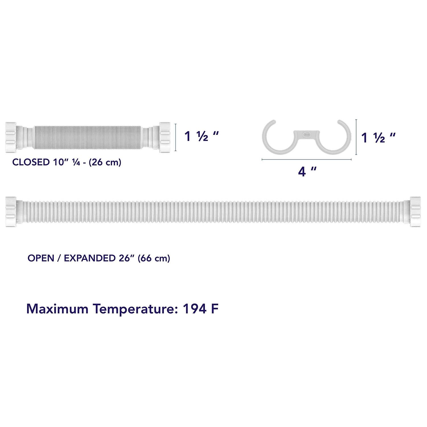EasyDrain Expandable Flexible P-trap Pipe 1-1/2 - Cheap Fitting
