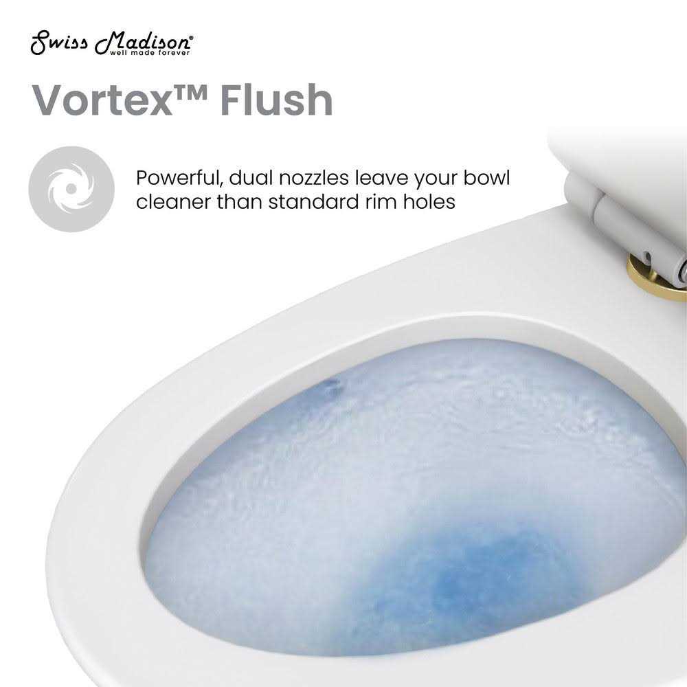 Swiss Madison St. Tropez One-Piece Elongated Toilet Vortex Dual-Flush 1.1/1.6 GPF - Cheap Fitting