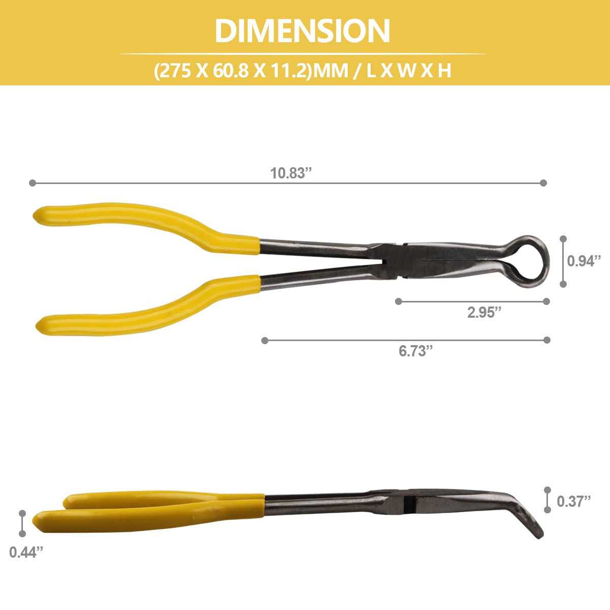 YanTone Spark Plug Removal Pliers 11 Long Reach Ring Nose Hose Grip Pliers for Car - Cheap Fitting