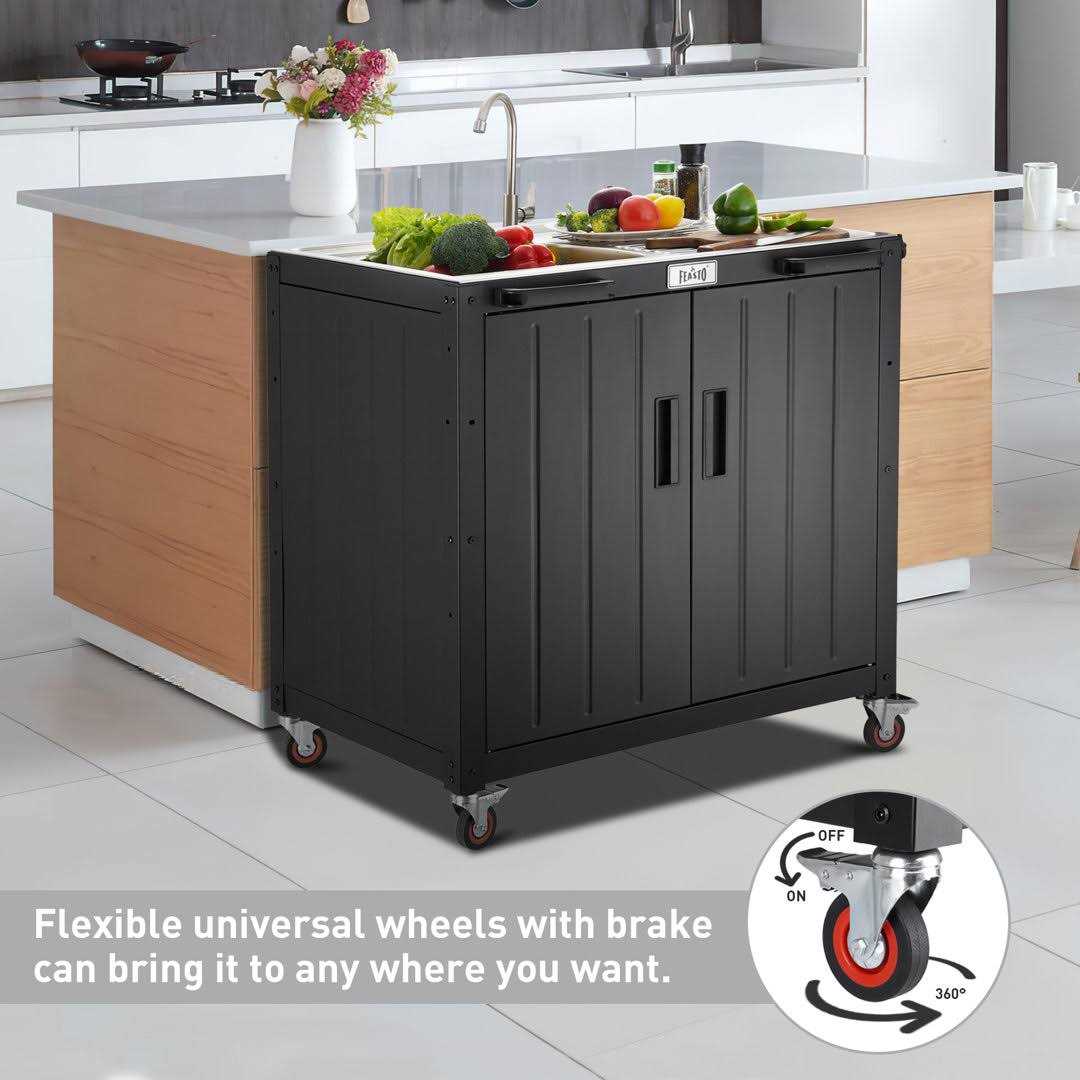 Feasto Stainless Steel Grill Cart KT2435D - Cheap Fitting