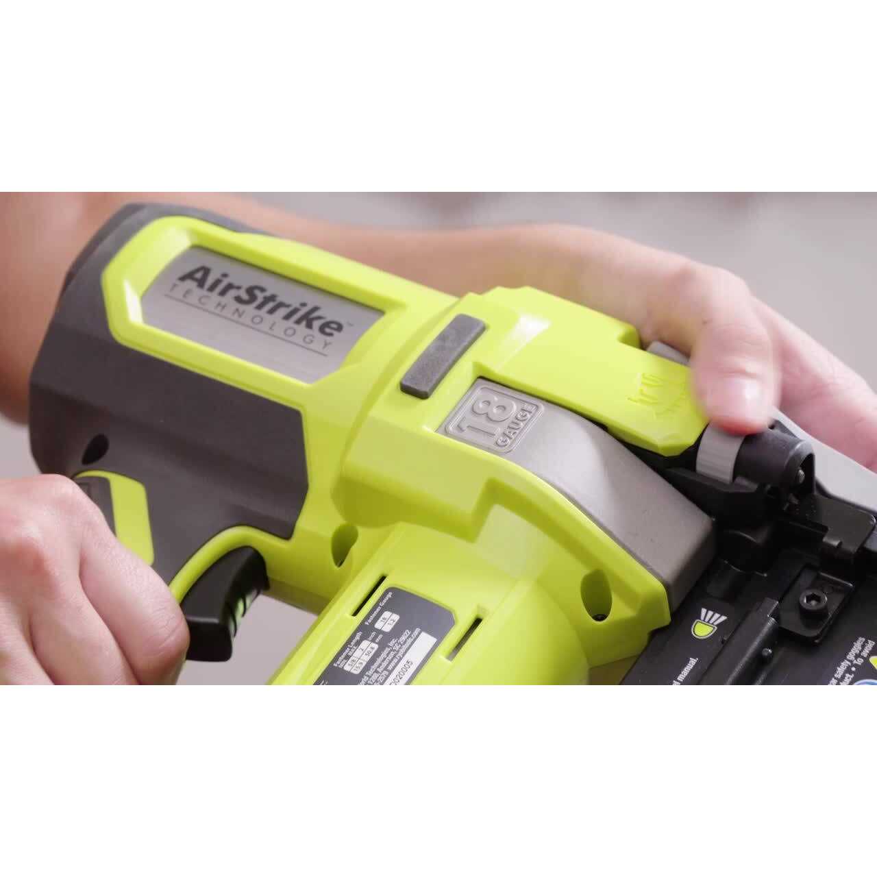 RYOBI ONE+ 18V 18-Gauge Cordless AirStrike Brad Nailer with Cordless Corner Cat Finish Sander P321-PCL416B - Cheap Fitting