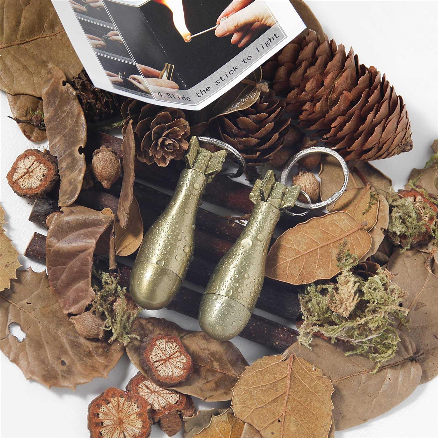 CATNON Permanent Match,Flint Metal Keychain Match,Fire Starter Permanent Match,Waterproof Emergency Survival Camping Keychain Lighter for Outdoor - Cheap Fitting