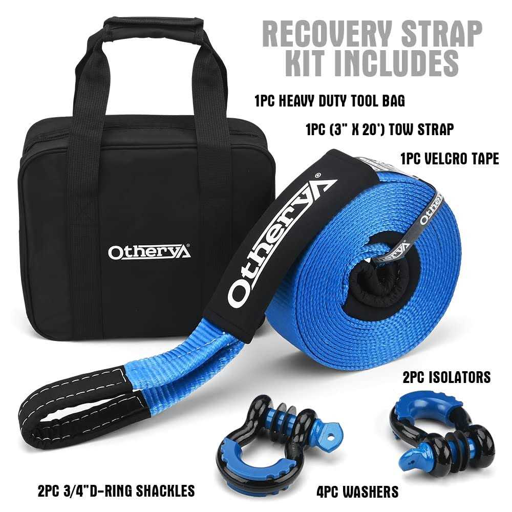 Otherya Heavy Duty Tow Strap Recovery Kit 3” x Break Strength - Cheap Fitting