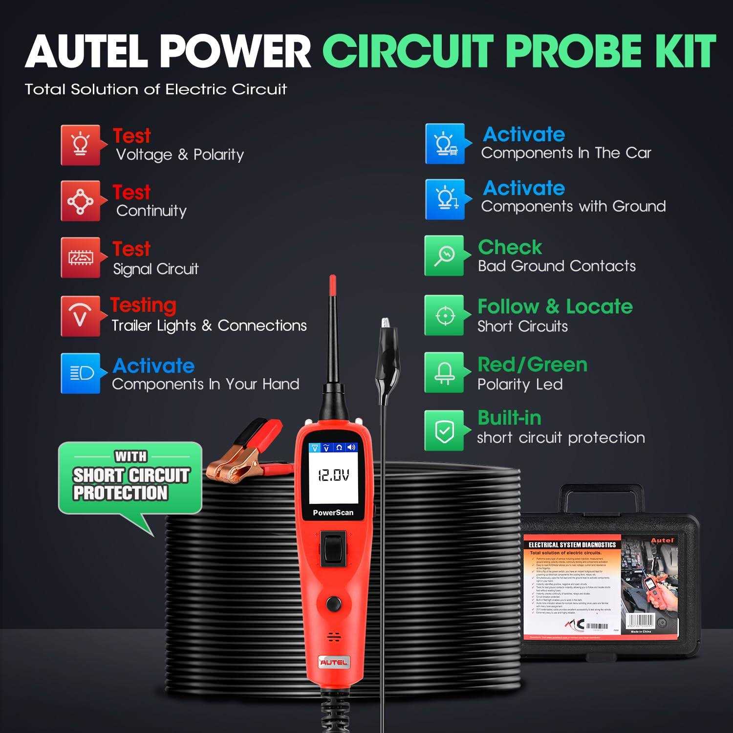 Autel PowerScan Automotive Circuit Tester Power Circuit Probe Kit - Cheap Fitting