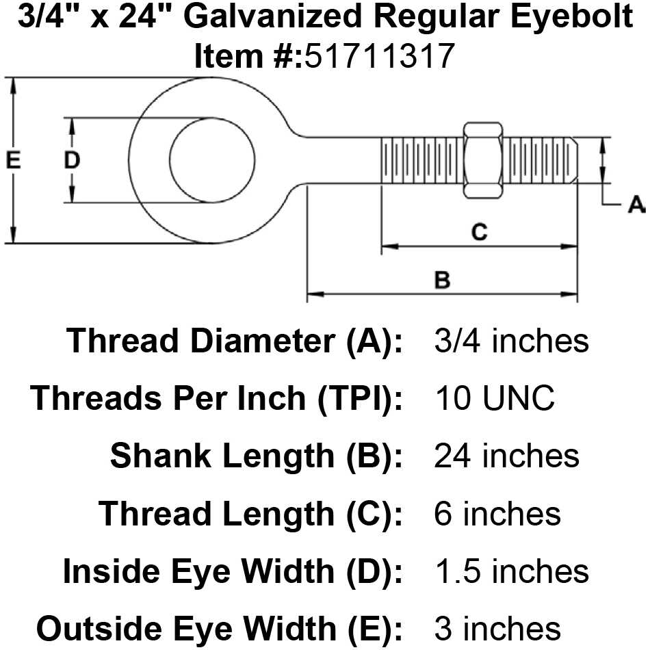 Galvanized Regular Eye Bolt - Cheap Fitting