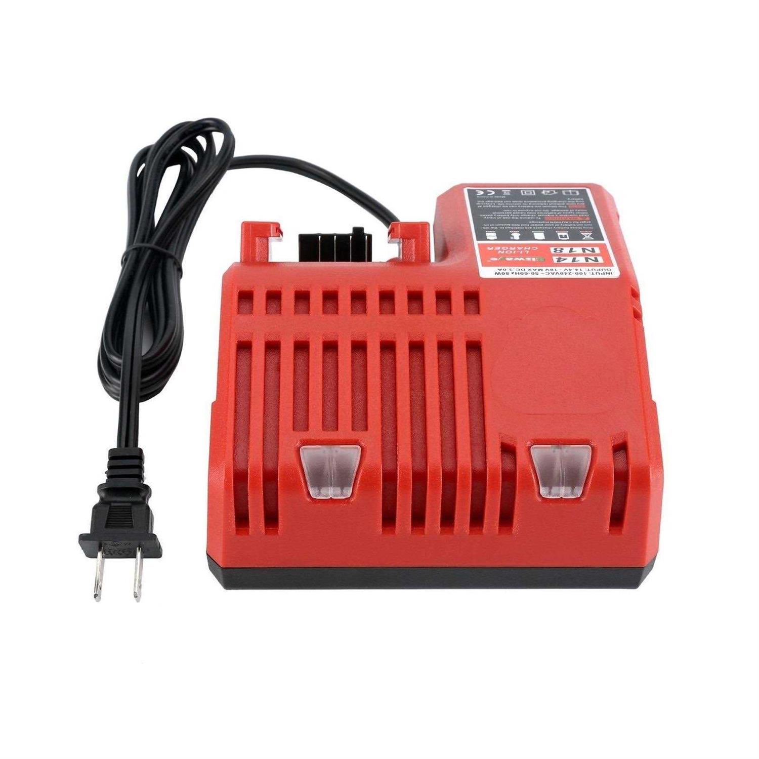 Biswaye Multi-Voltage M18 Battery Rapid Charger Compatible with Milwaukee M18 - Cheap Fitting
