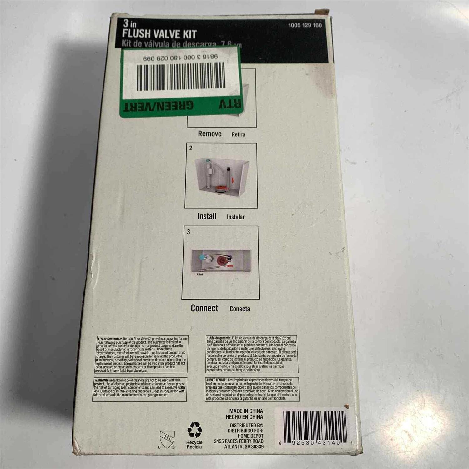 Everbilt 3 in. Universal Toilet Adjustable Flush Valve with Flapper - Cheap Fitting