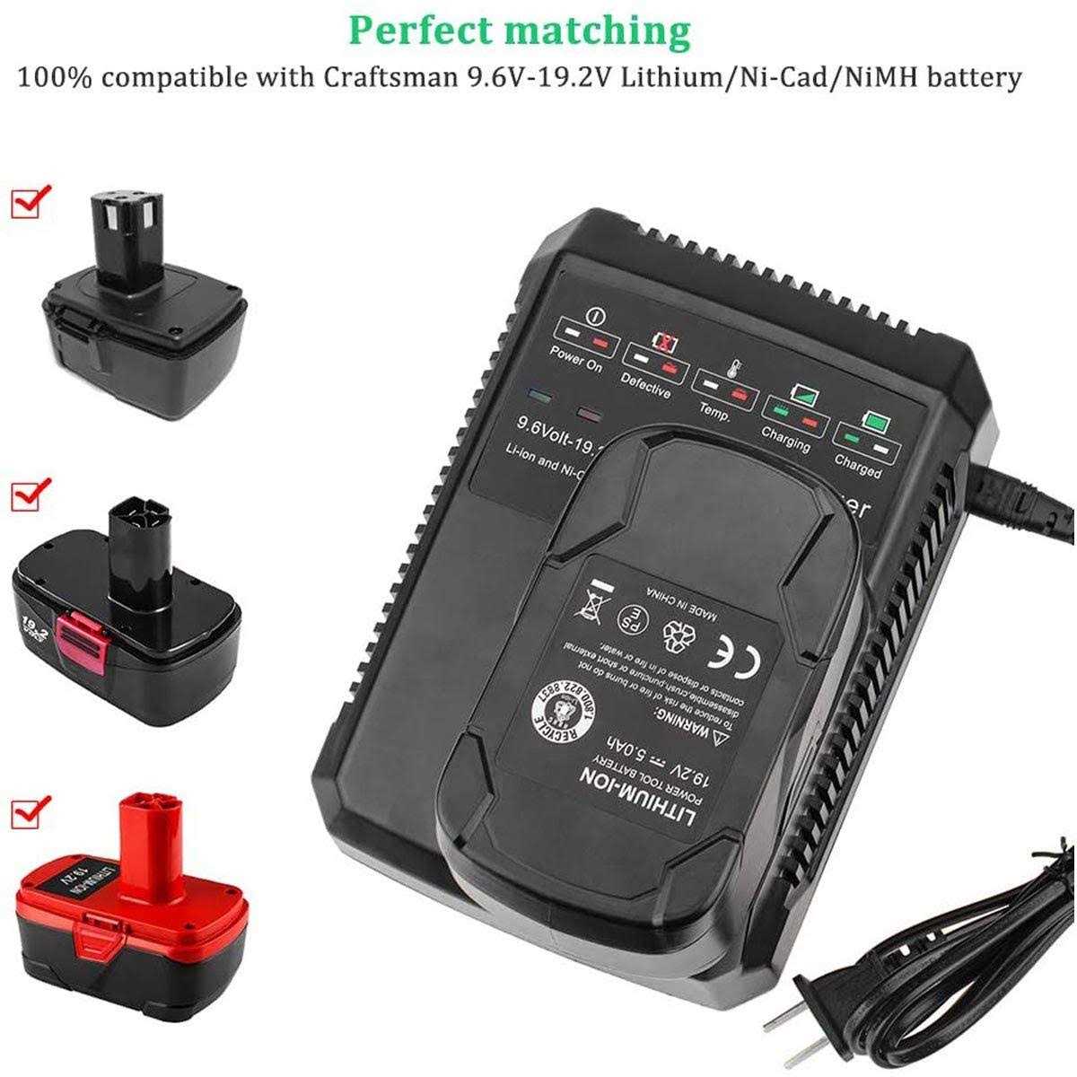 Ohyes Bat 2packs 19.2 Volt 3.6Ah Replacement for Craftsman 19.2v Battery Ni-mh C3 DieHard 130279005 130279003 130279017 and Battery Charger for Craftsman 9.6v - Cheap Fitting