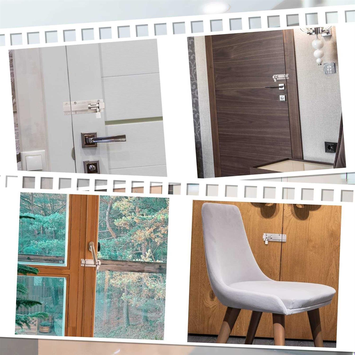 Door Lock,Thick Slide Barrel Door Bolt Latch Heavy Duty Gate Lock Security Guard Hardware for Bedrooms/Bathrooms/Cupboards/Pet Gate and Storage - Cheap Fitting