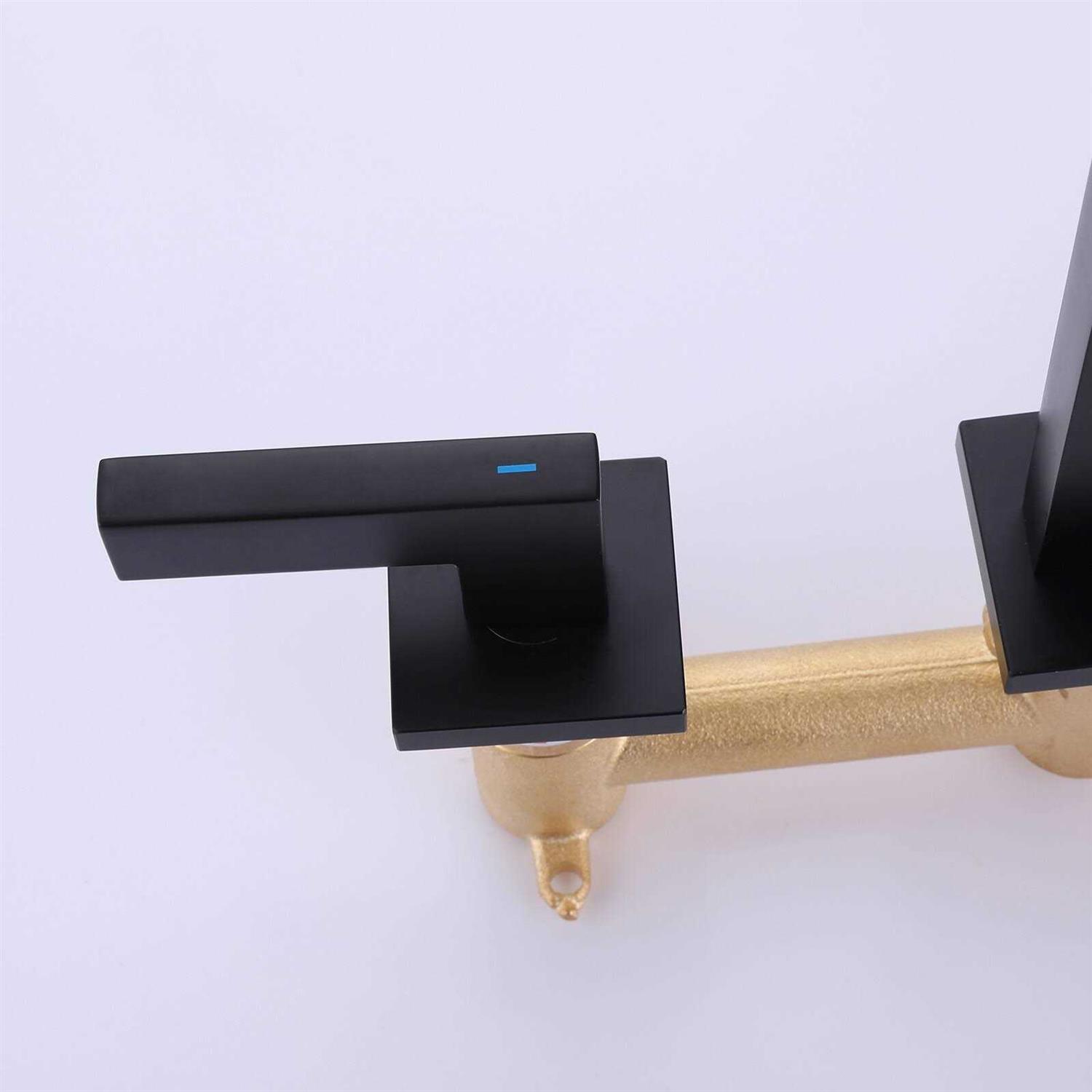 BWE Two-handle Wall Mounted Bathroom Faucet A-93015-B - Cheap Fitting