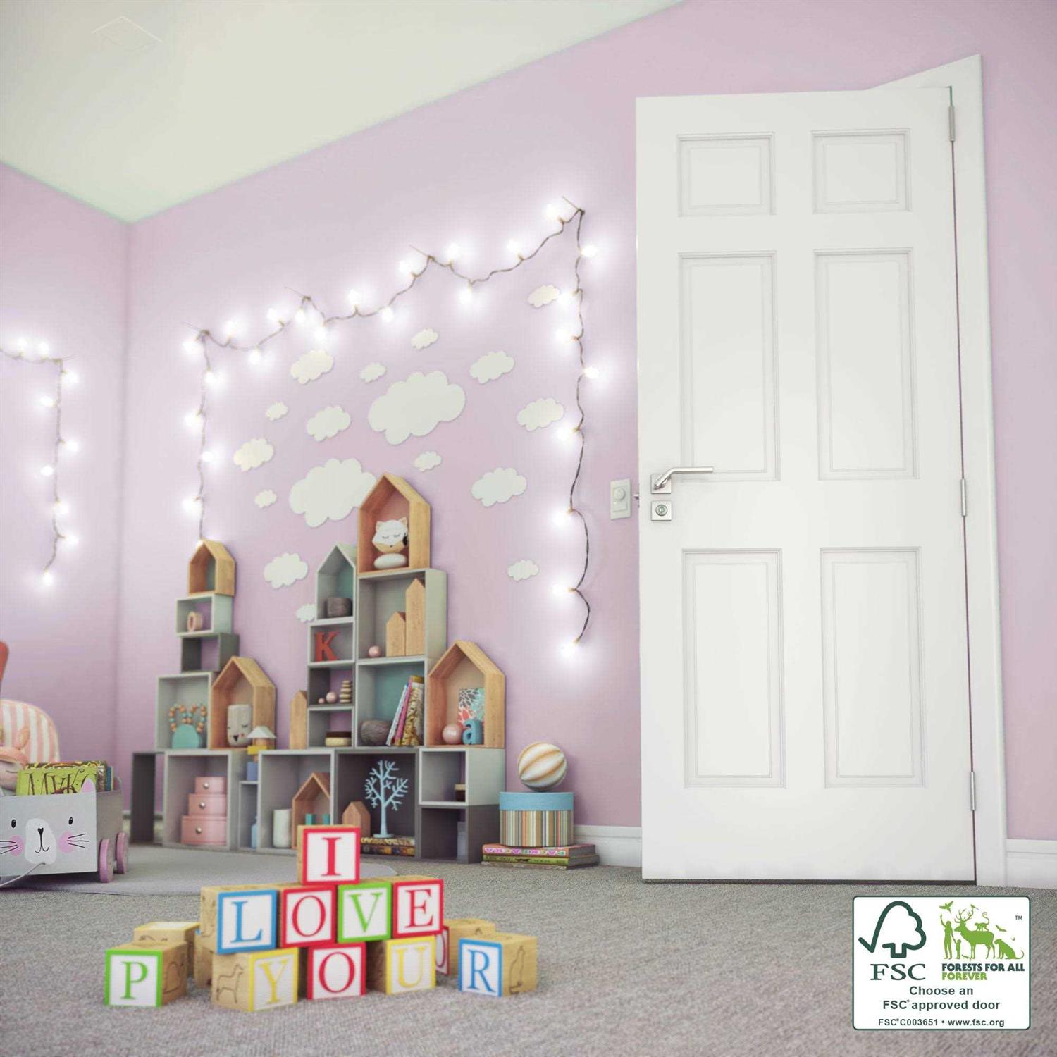 EightDoors 80 inch x 6 Panel Solid Wood Core Door - Cheap Fitting