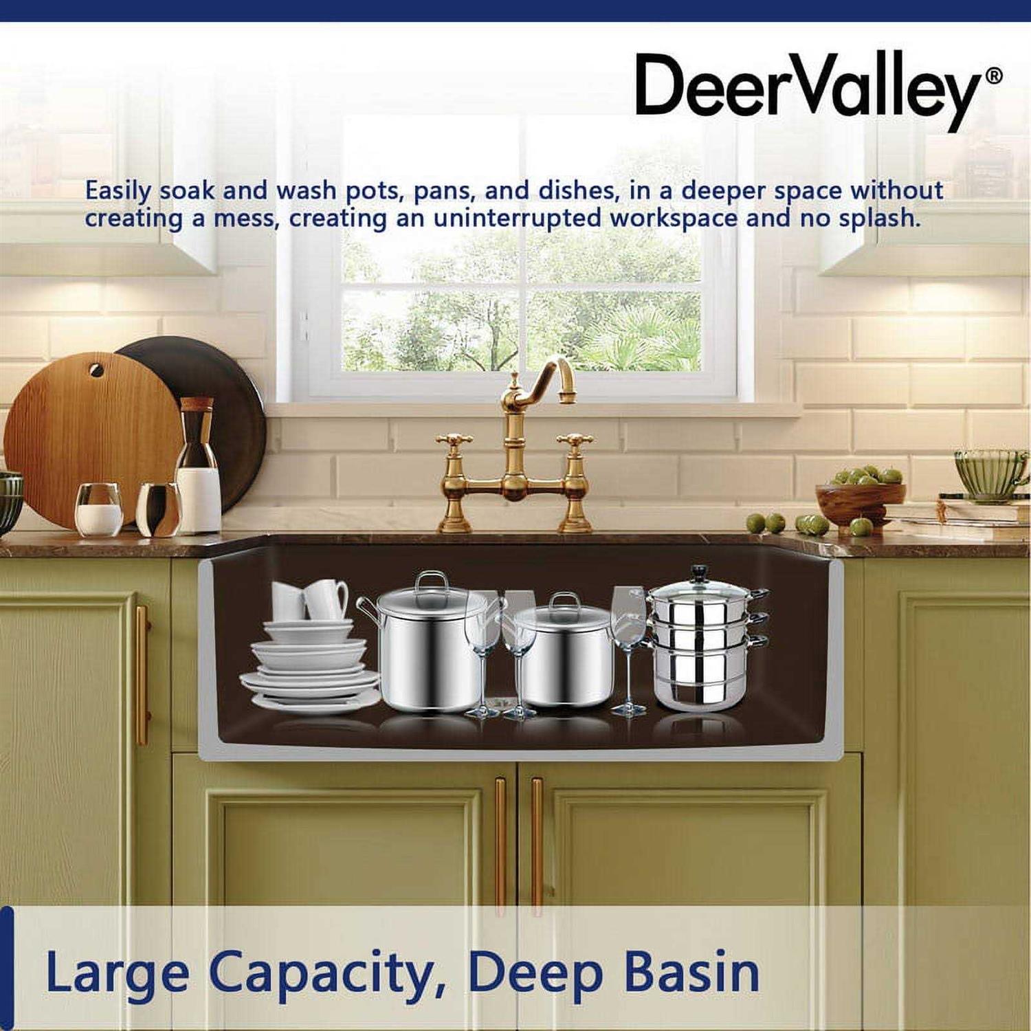 DeerValley DV-1K0017 Solstice Fireclay 33 L x 18 W Farmhouse Kitchen Sink - Cheap Fitting