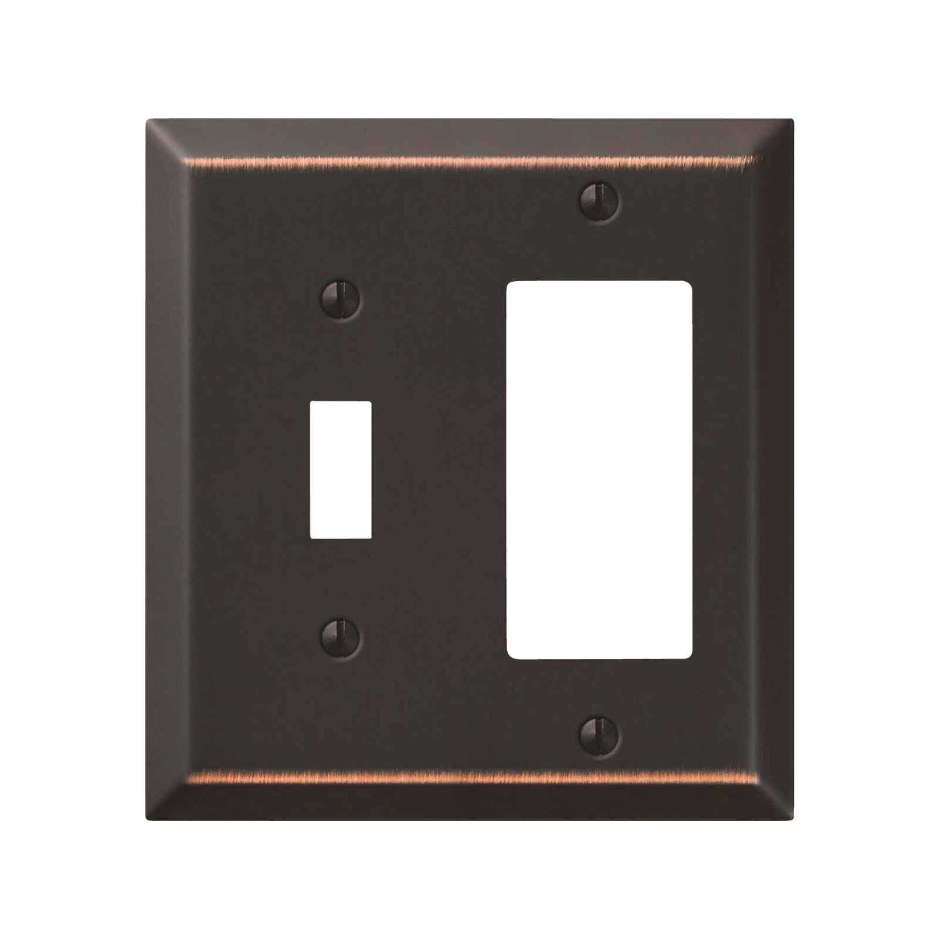 Amerelle 2-Gang Stamped Steel Single Toggle/Rocker Wall Plate - Cheap Fitting
