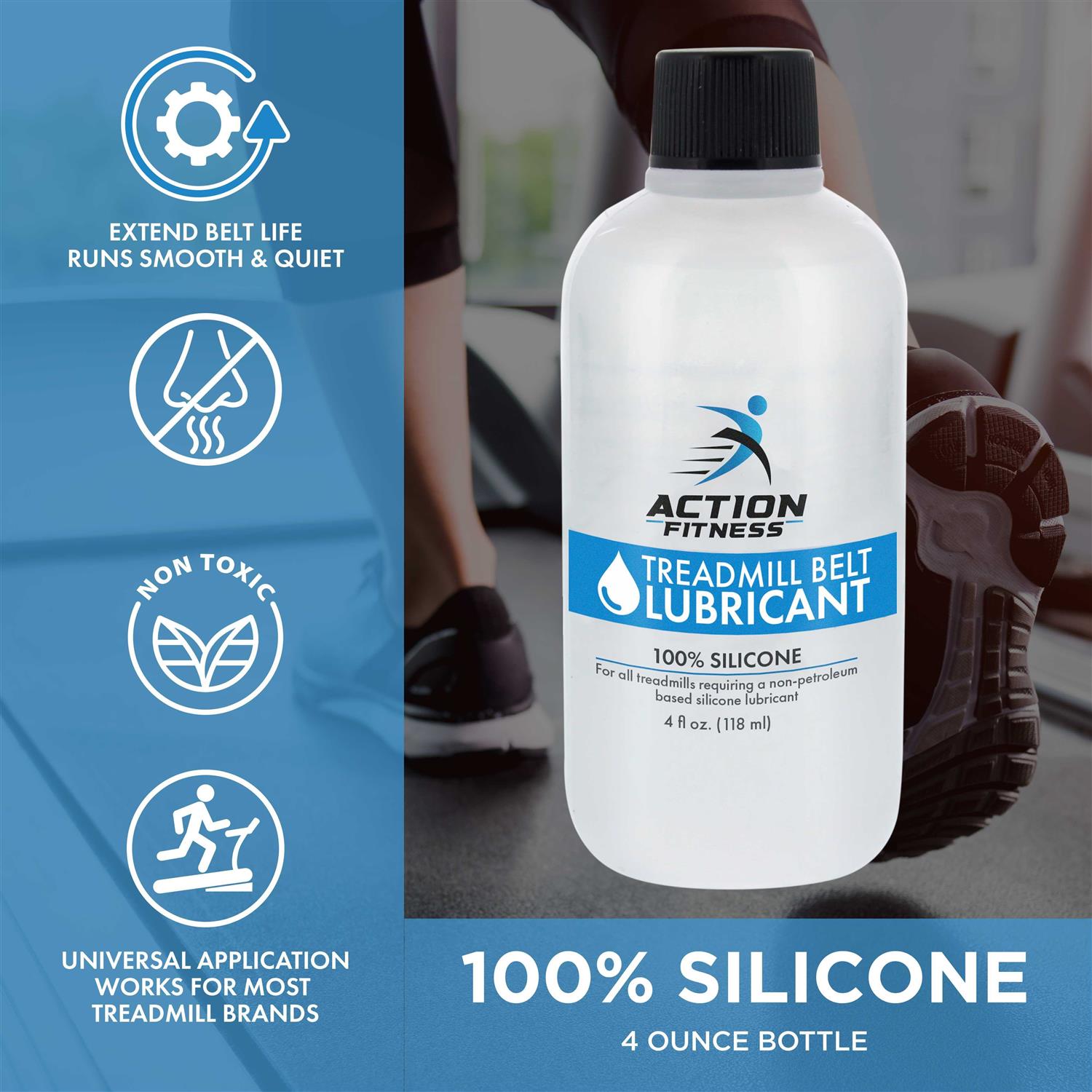 Action Fitness 100% Silicone Treadmill Belt Lubricant Both Application and Twist Spout - Cheap Fitting