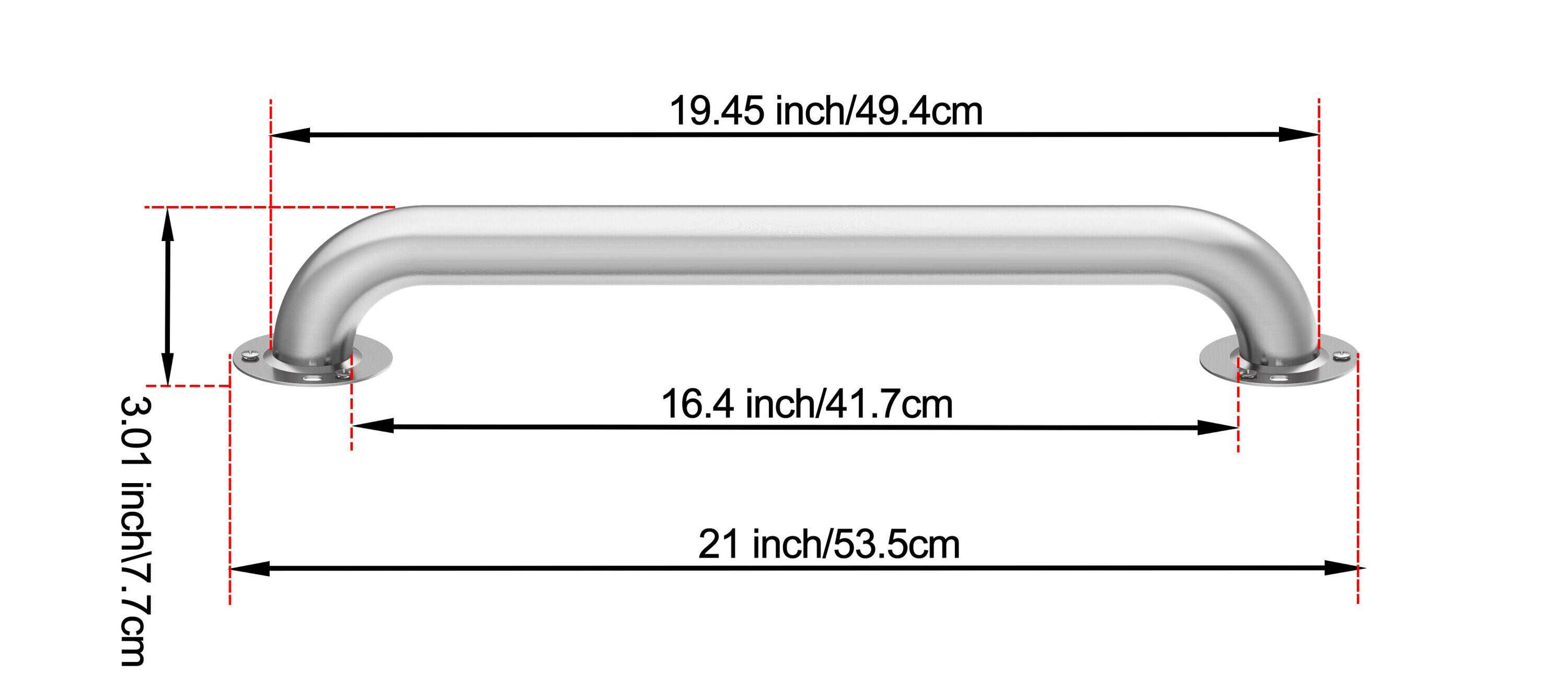 Project Source 18 Stainless Steel Wall Mount ADA Compliant Grab Bar 20135-01202-18 - Cheap Fitting