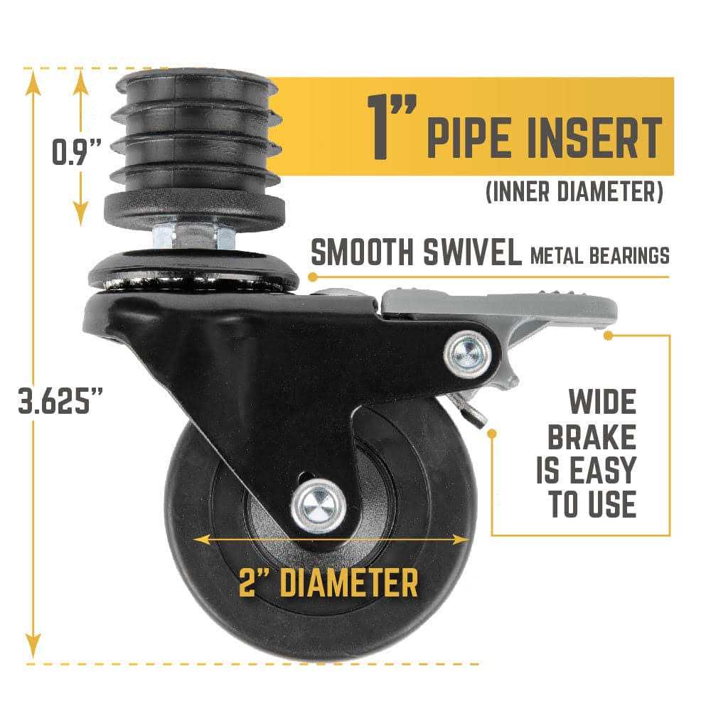PIPE DECOR Swivel Caster Wheels Pipe - Cheap Fitting