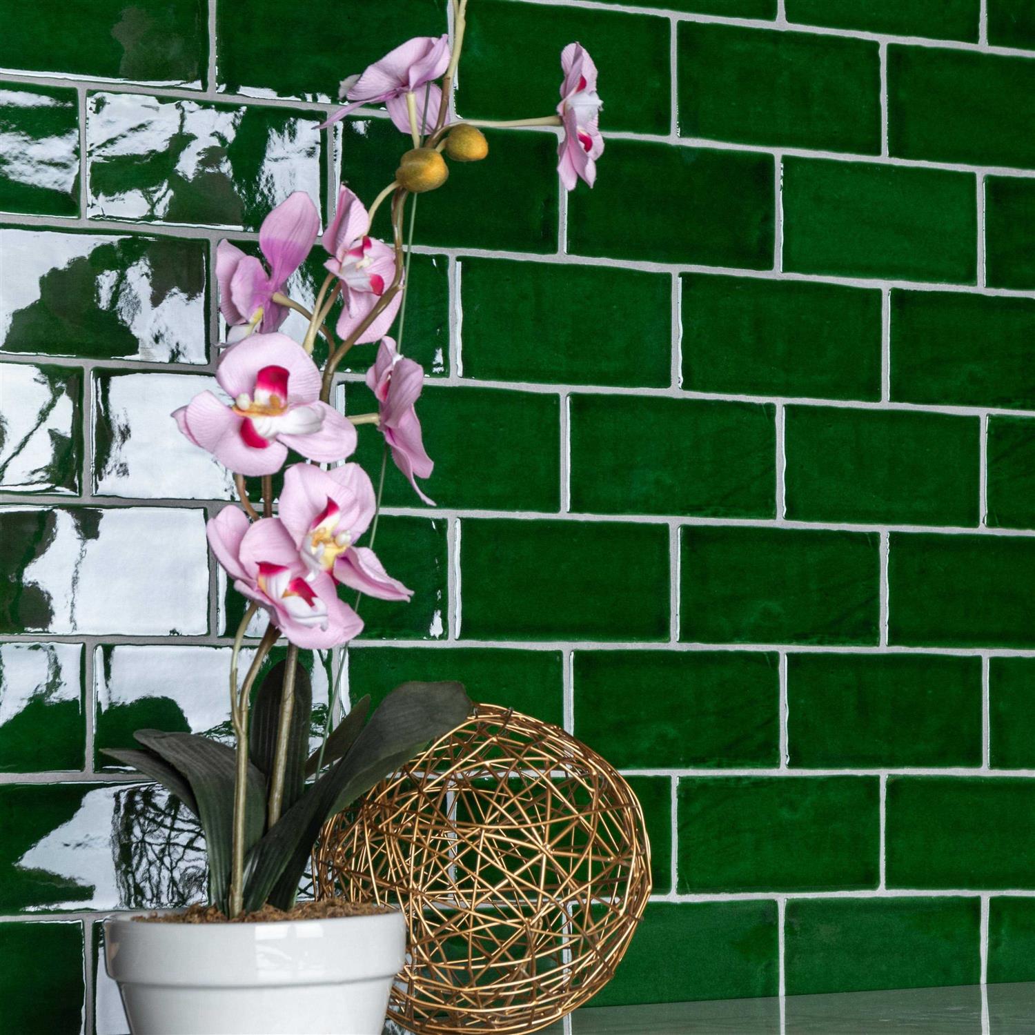 Merola Tile Antic Verde 3 x 6 Ceramic Wall Tile - Cheap Fitting