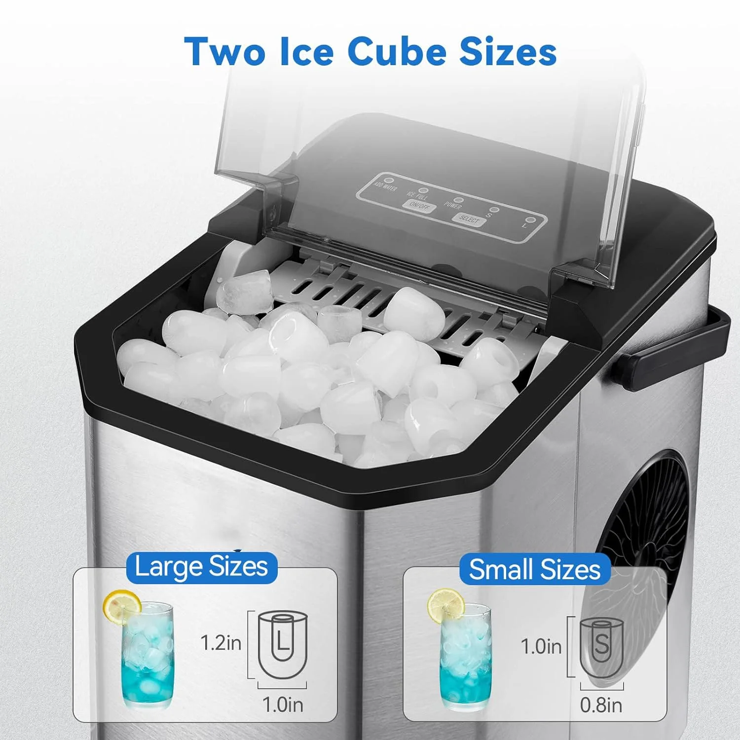Countertop Ice Maker 26LBs/24H  Portable Ice Maker Nugget Ice Maker Countertop with 2 Size Bullet Ice One-Click Operation Self-Cleaning with Basket and Scoop  for Home Office Kitchen Party RV - Cheap Fitting