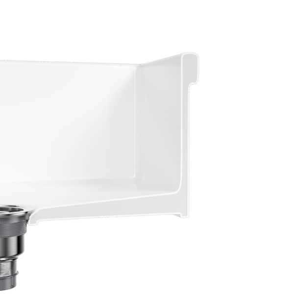 Eridanus Gibbous Crisp White Ceramic 24 in. Single Bowl Farmhouse Apron Kitchen Sink with Bottom Grid - Cheap Fitting