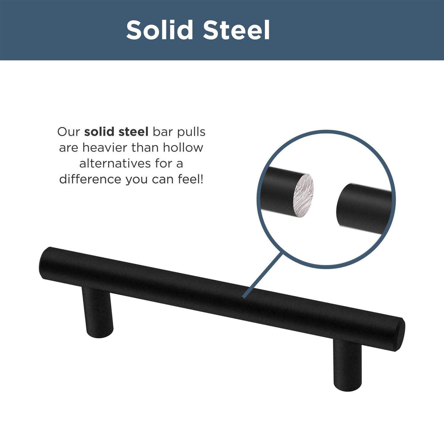 Franklin Brass Solid Bar 3-3/4 in. Matte Black Cabinet Drawer Bar Pulls BAR096Z-FB-B - Cheap Fitting