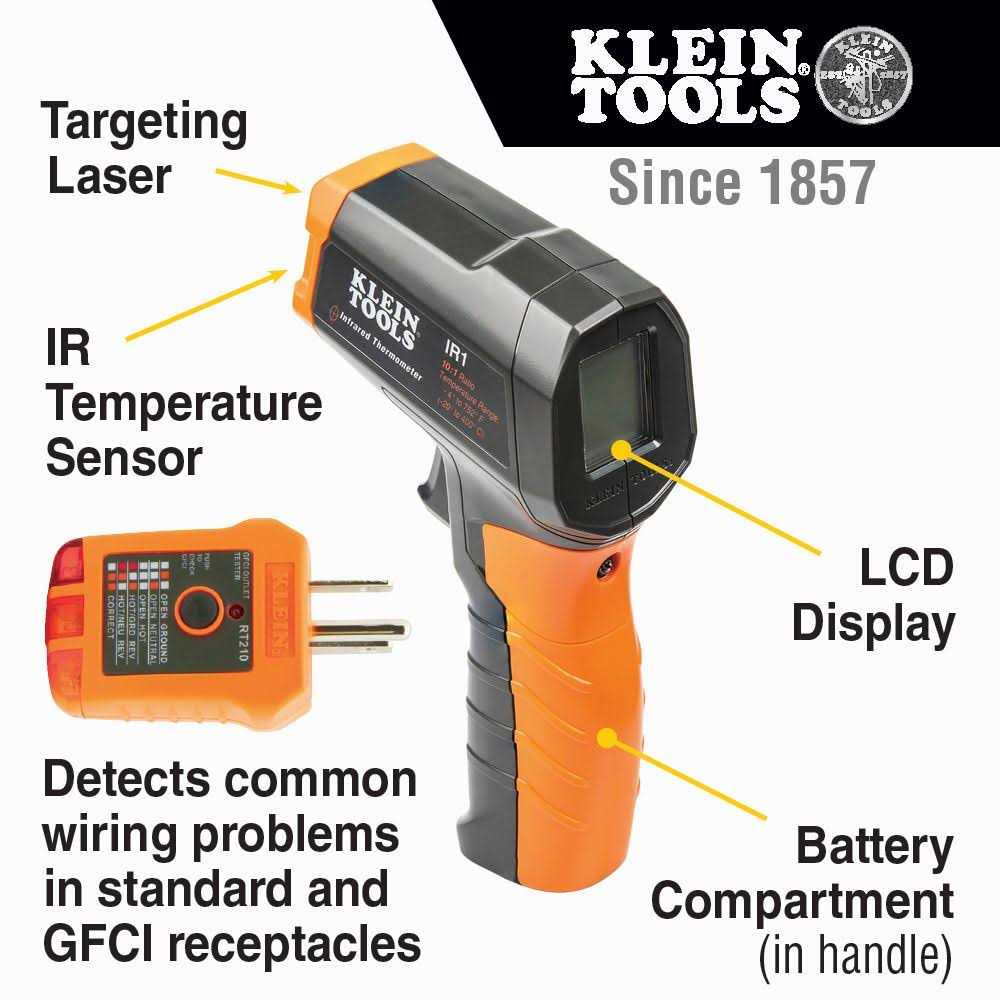 Klein Tools IR1KIT Infrared Thermometer with GFCI Receptacle Tester - Cheap Fitting