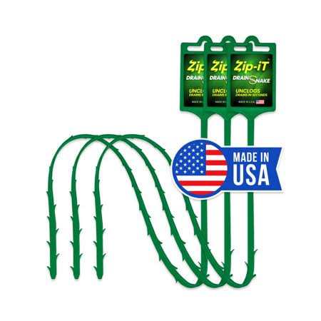 Zip-It Hair Clog Removal 25-inch Overall Length Drain Snake Cleaner - Cheap Fitting